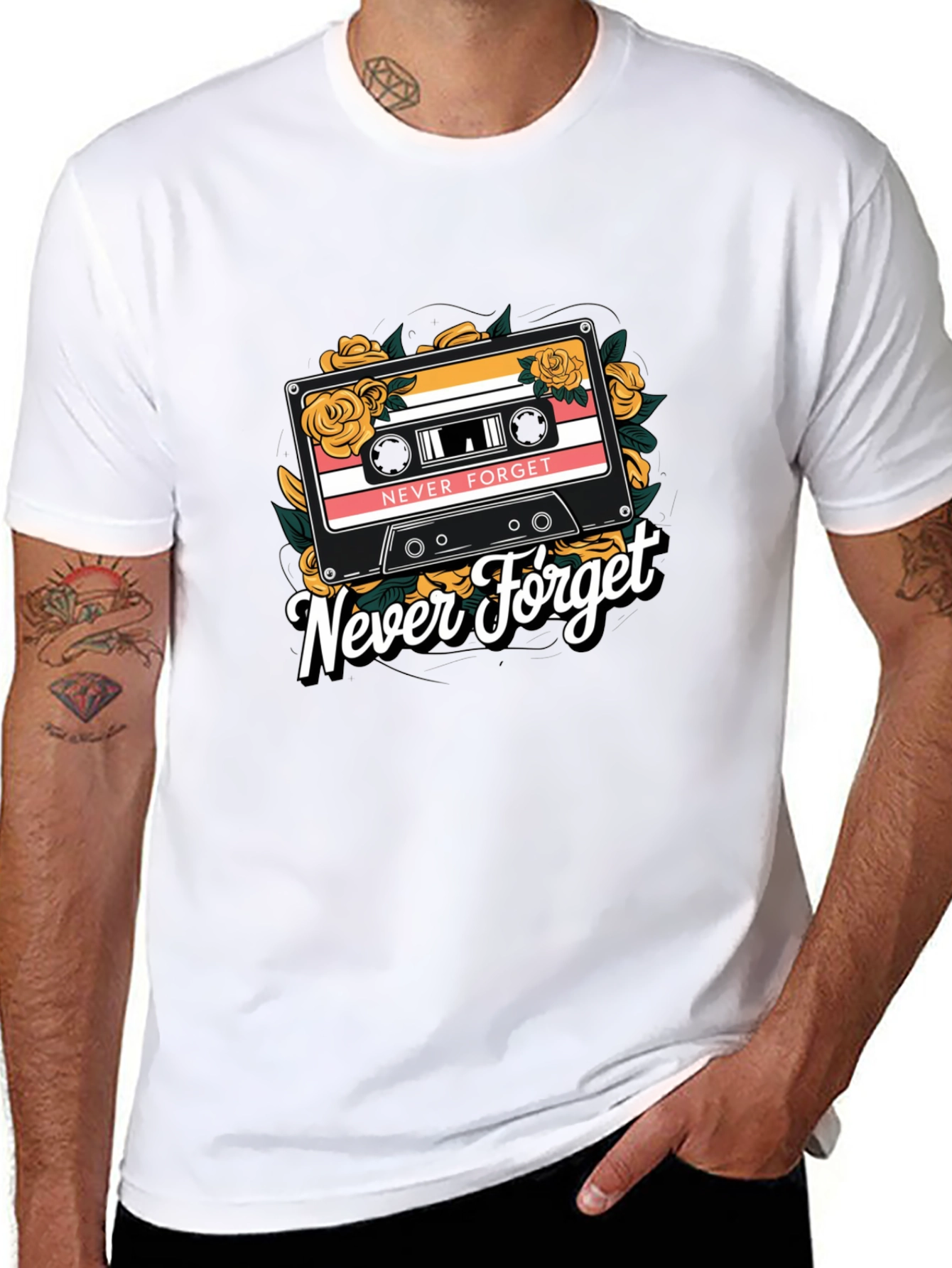 Never Forget Retro Cassette T-Shirt