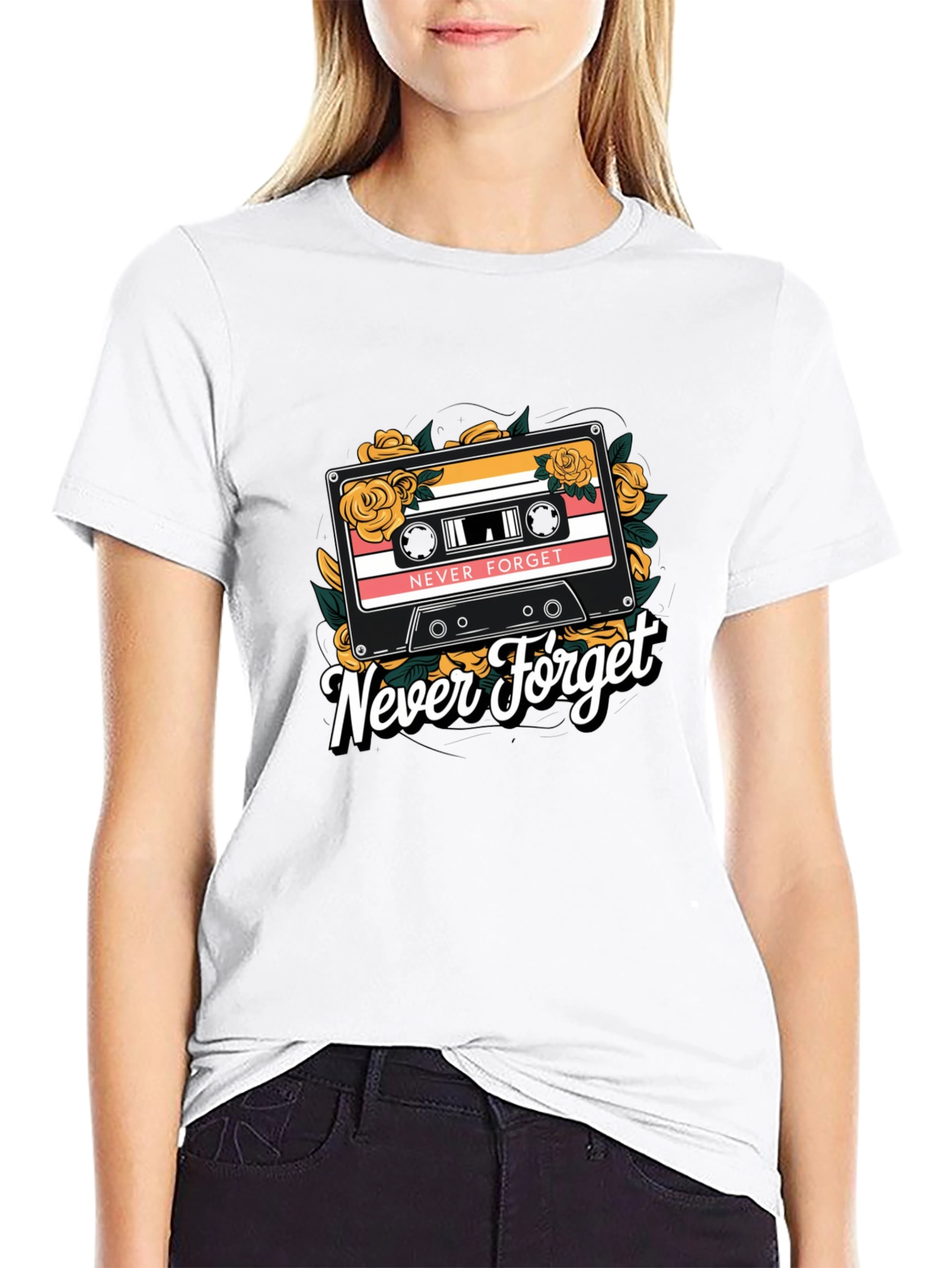 Never Forget Retro Cassette T-Shirt