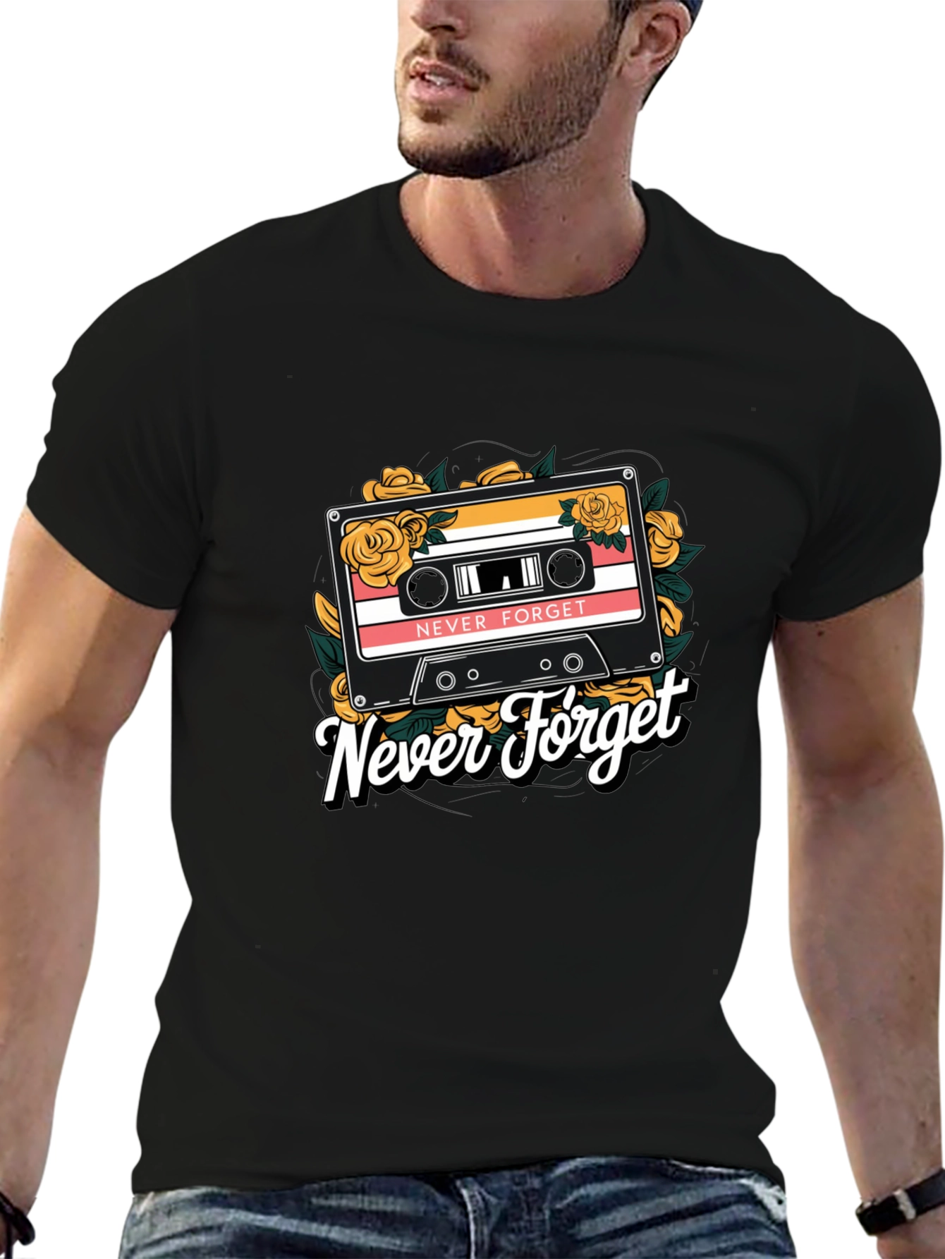 Never Forget Retro Cassette T-Shirt