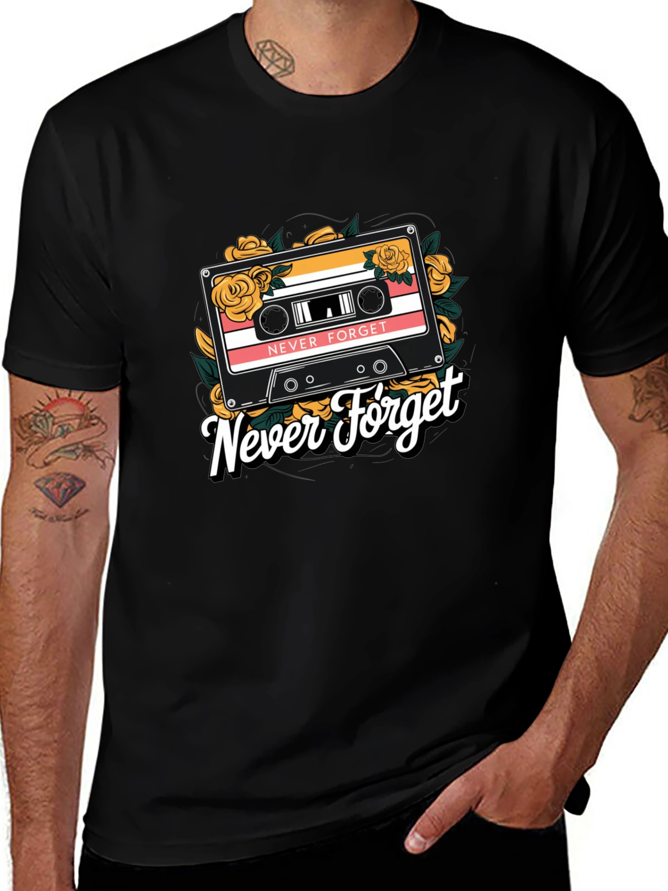 Never Forget Retro Cassette T-Shirt