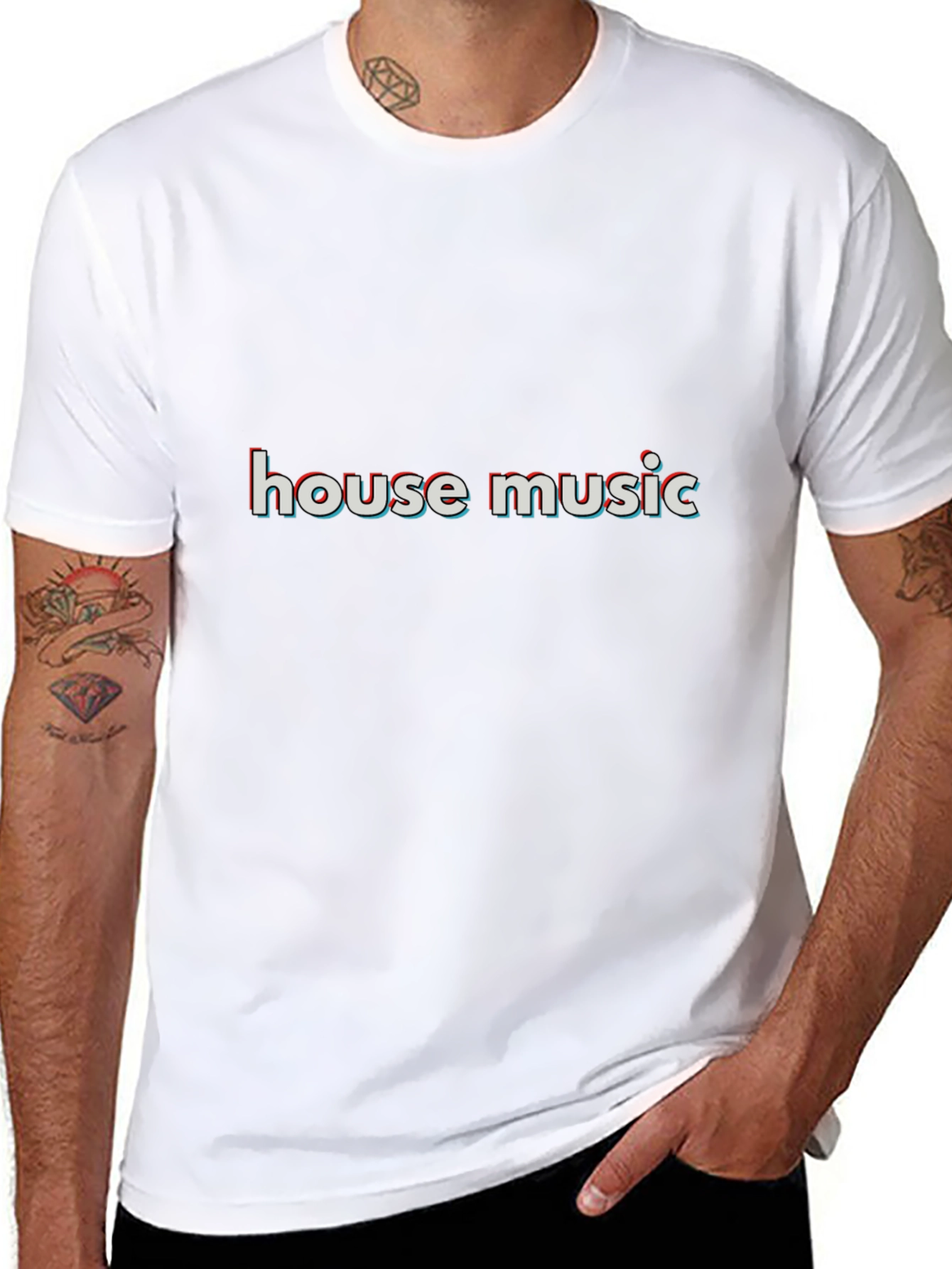House Music Graphic Tee - Stylish Black T-Shirt