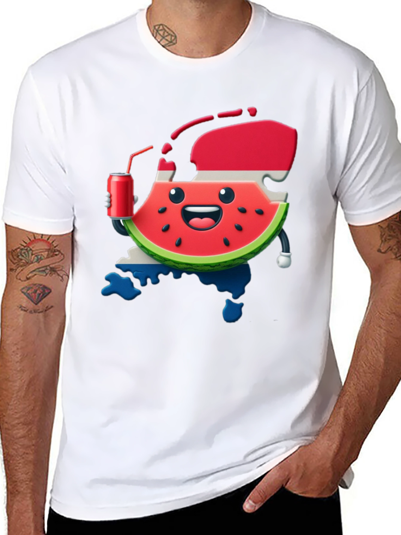 Watermelon & Dutch Flag Funny Graphic Tee