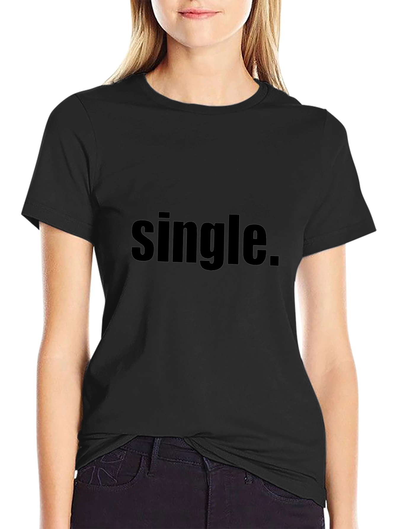 Single Black Tee - Mens Casual Graphic T-Shirt