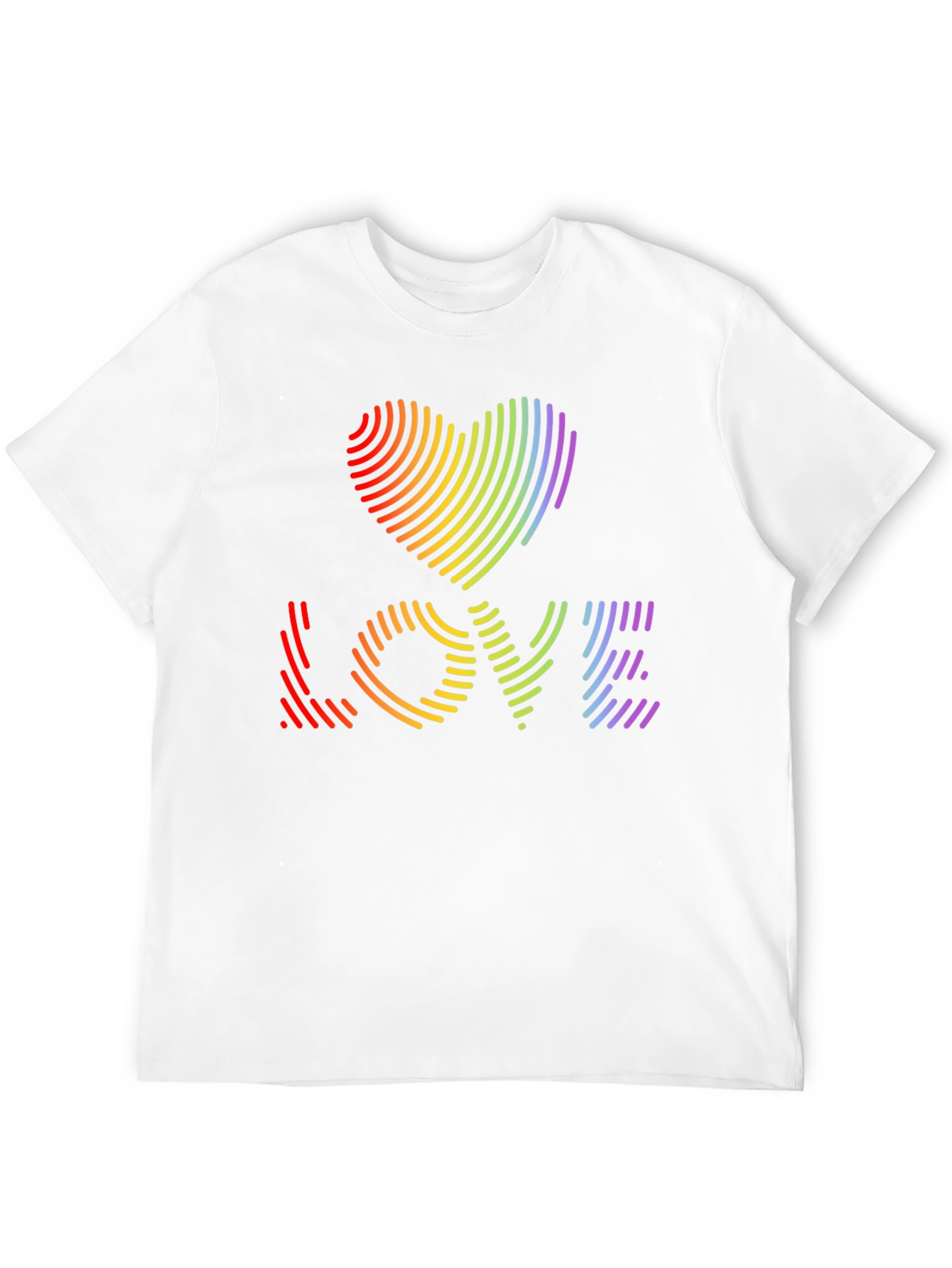 LGBTQ Pride Love Heart T-Shirt - Rainbow Graphic Tee