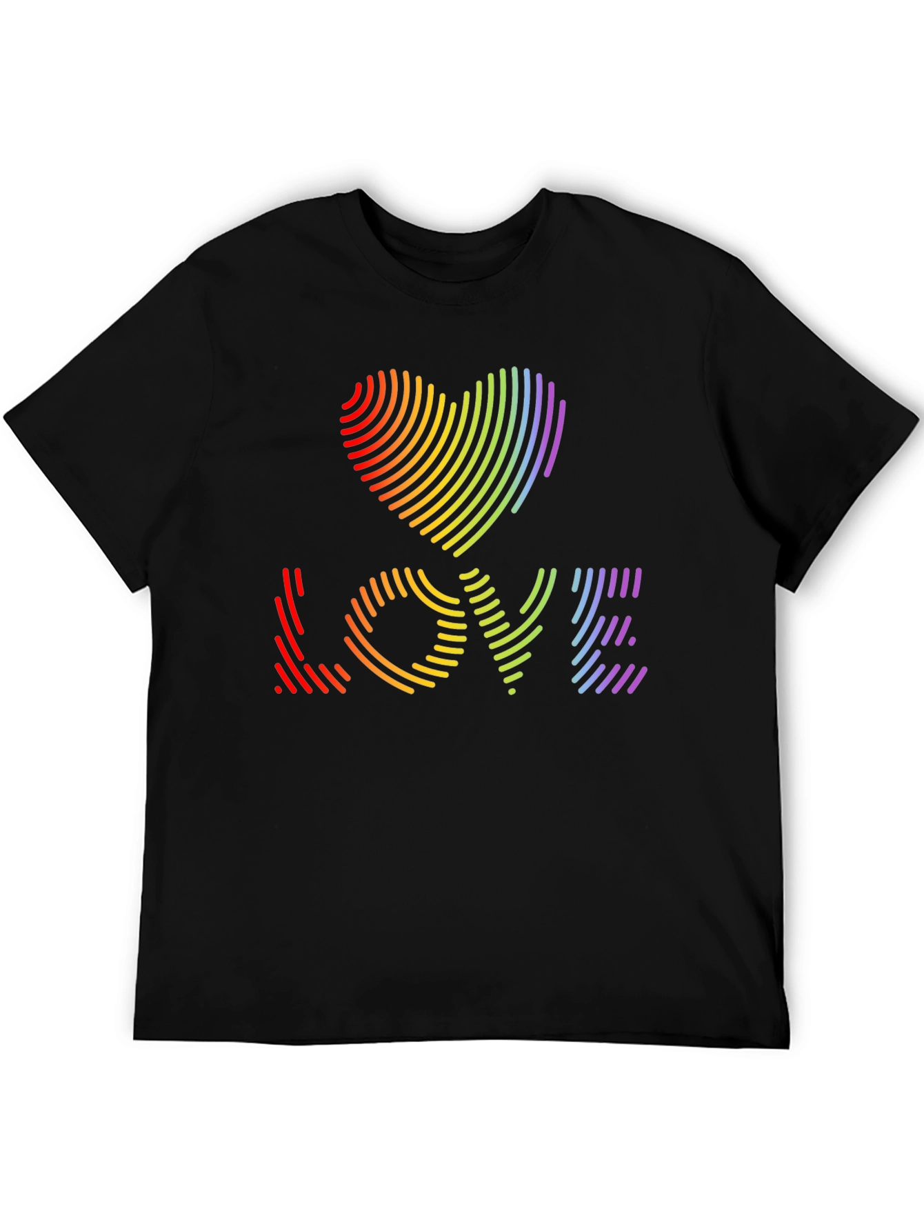 LGBTQ Pride Love Heart T-Shirt - Rainbow Graphic Tee