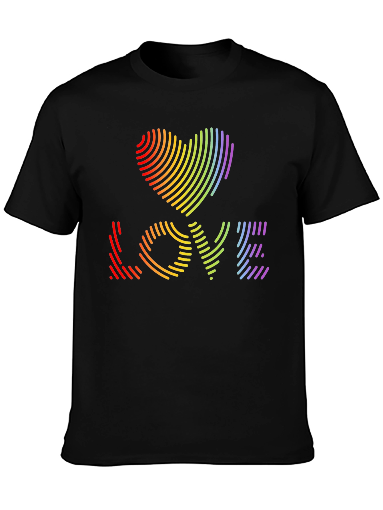 LGBTQ Pride Love Heart T-Shirt - Rainbow Graphic Tee