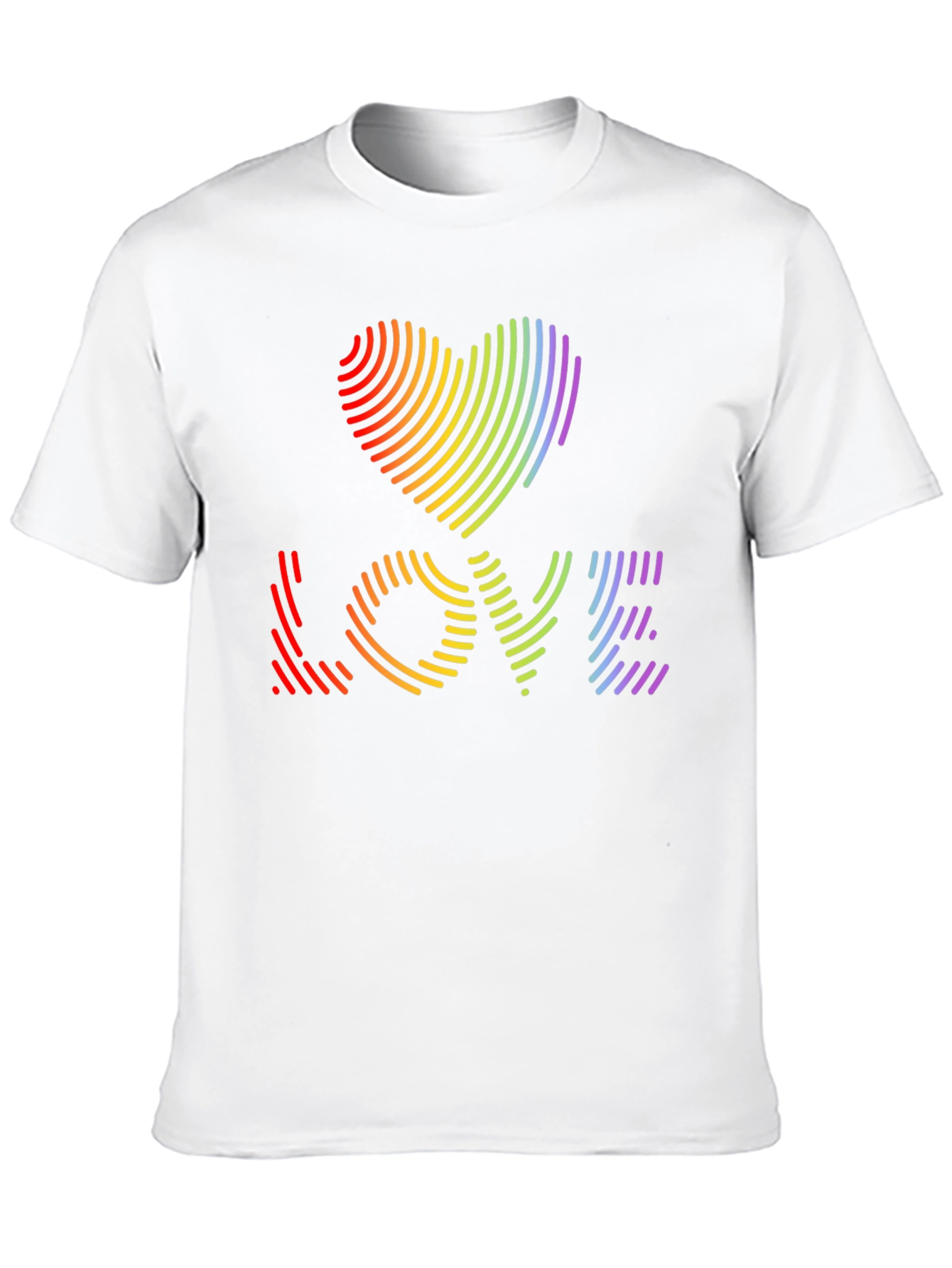 LGBTQ Pride Love Heart T-Shirt - Rainbow Graphic Tee