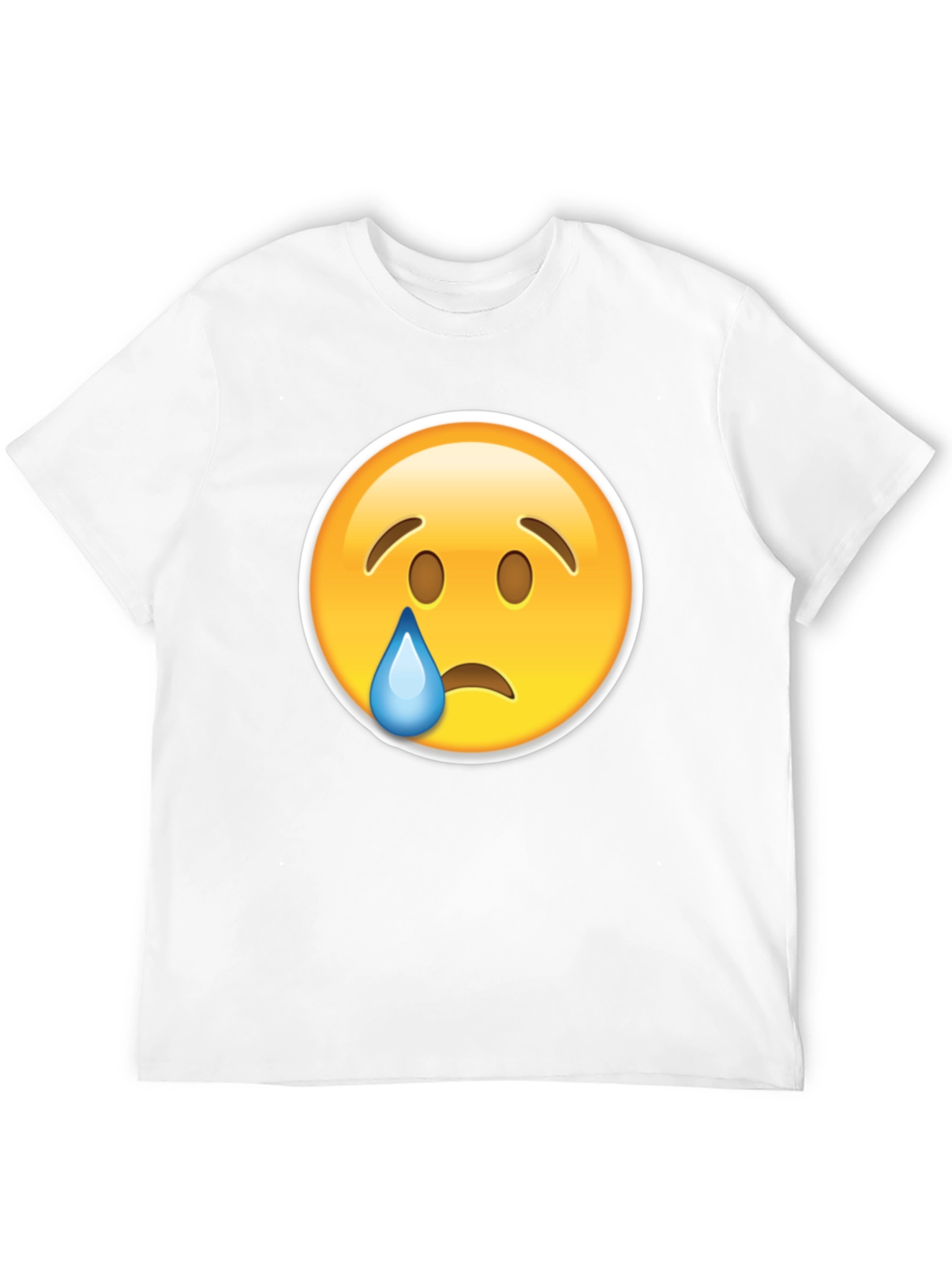 Sad Emoji Graphic Black T-Shirt