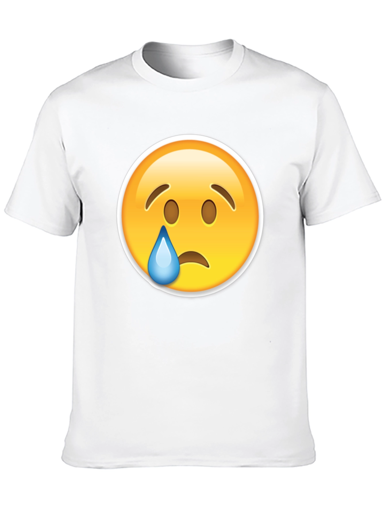 Sad Emoji Graphic Black T-Shirt