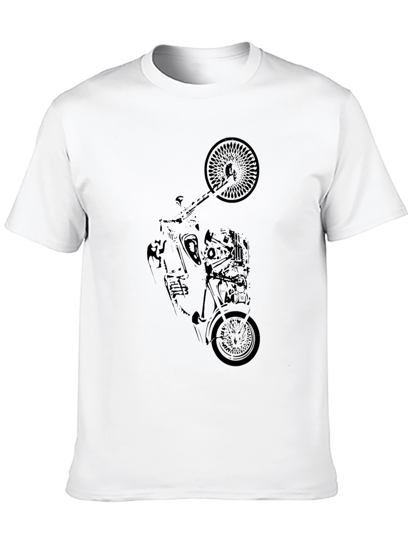Black Motorcycle Graphic T-Shirt for Men