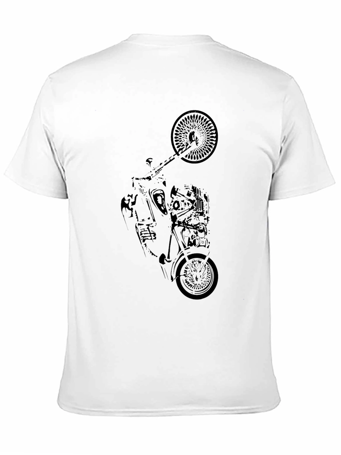 Black Motorcycle Graphic T-Shirt for Men