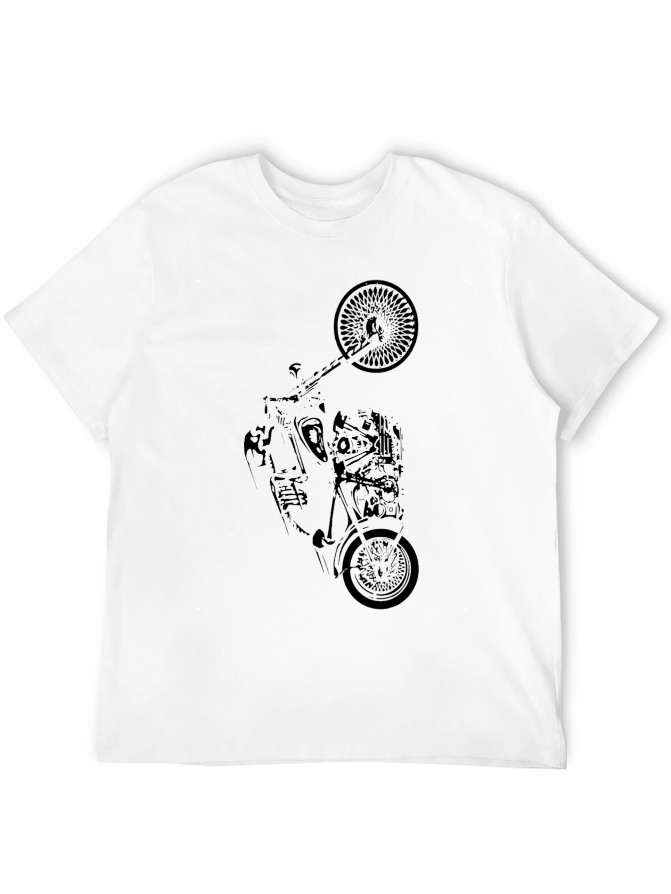 Black Motorcycle Graphic T-Shirt for Men