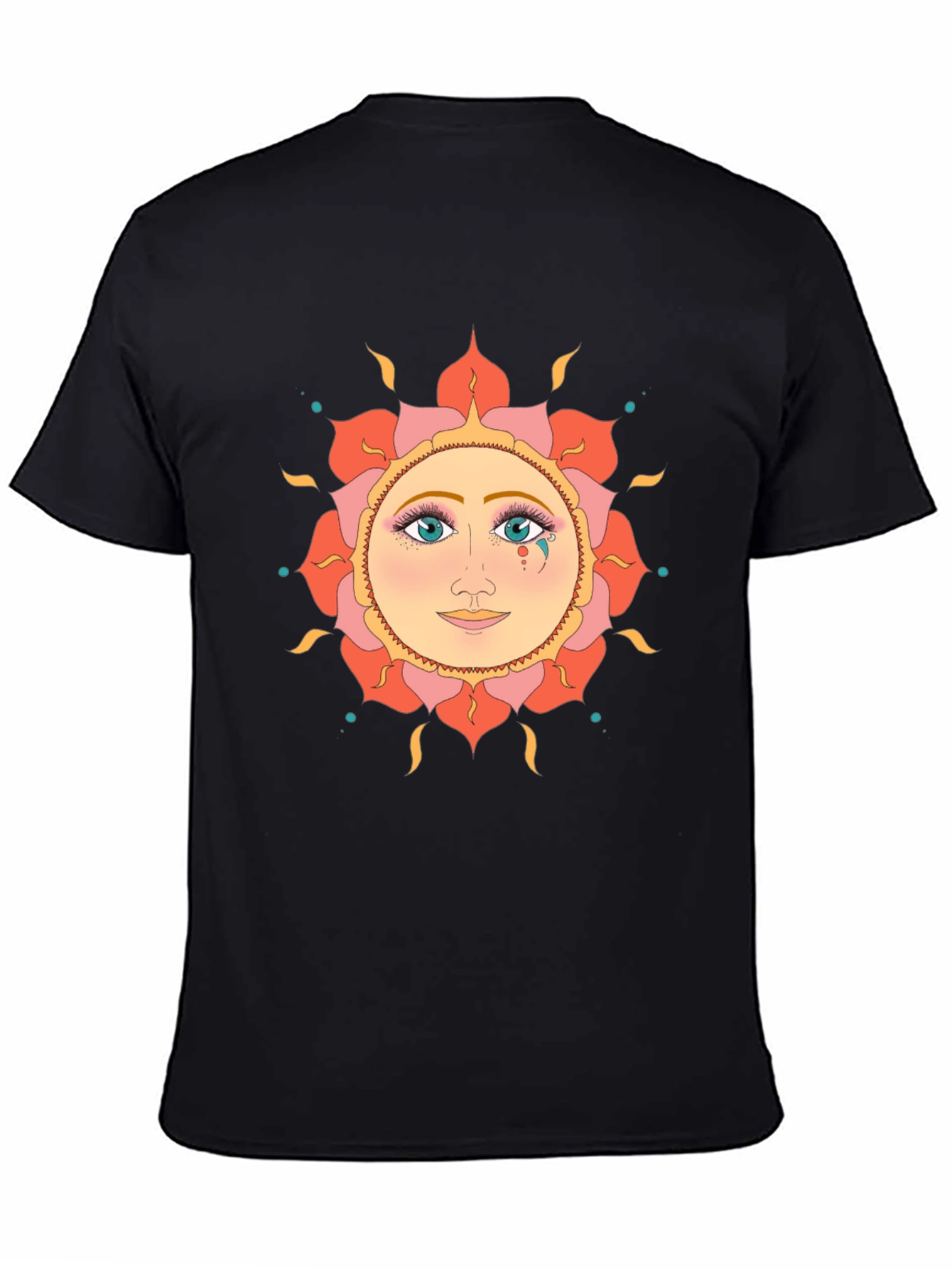 Mystic Sun Face Black T-Shirt