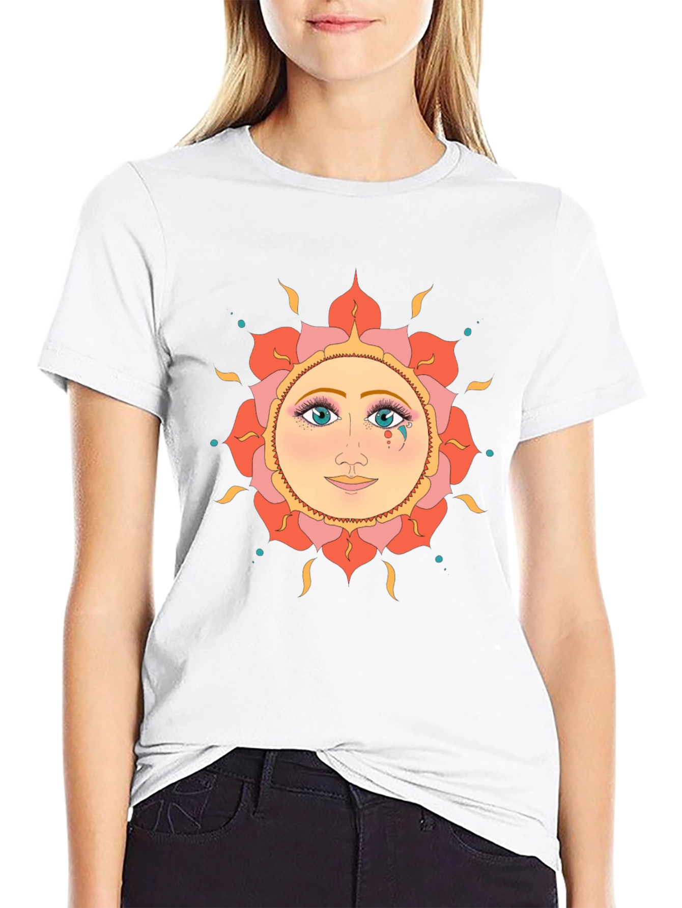Mystic Sun Face Black T-Shirt