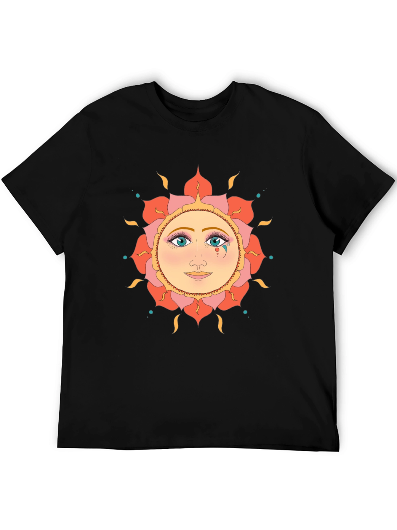Mystic Sun Face Black T-Shirt