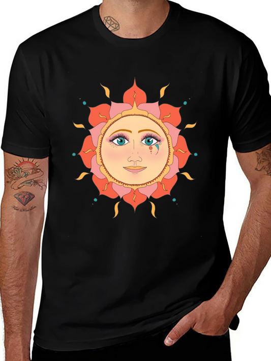 Mystic Sun Face Black T-Shirt