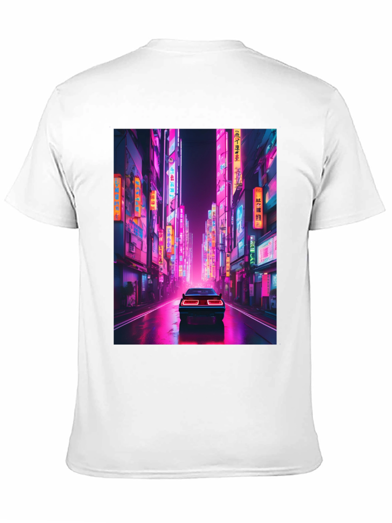 Neon City Car Black T-Shirt