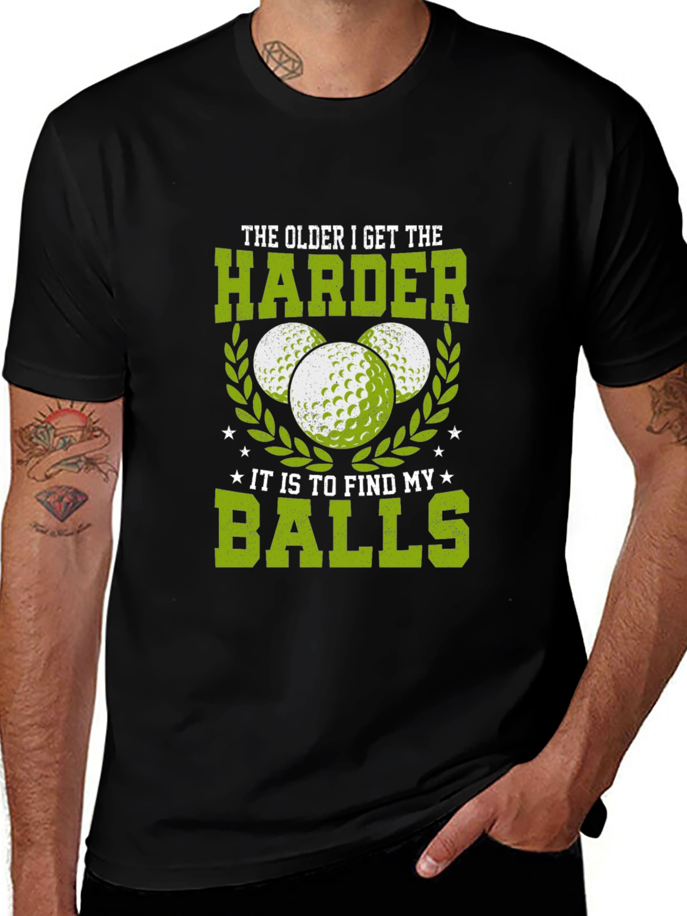 Funny Golf T-Shirt: Older Harder to Find Balls