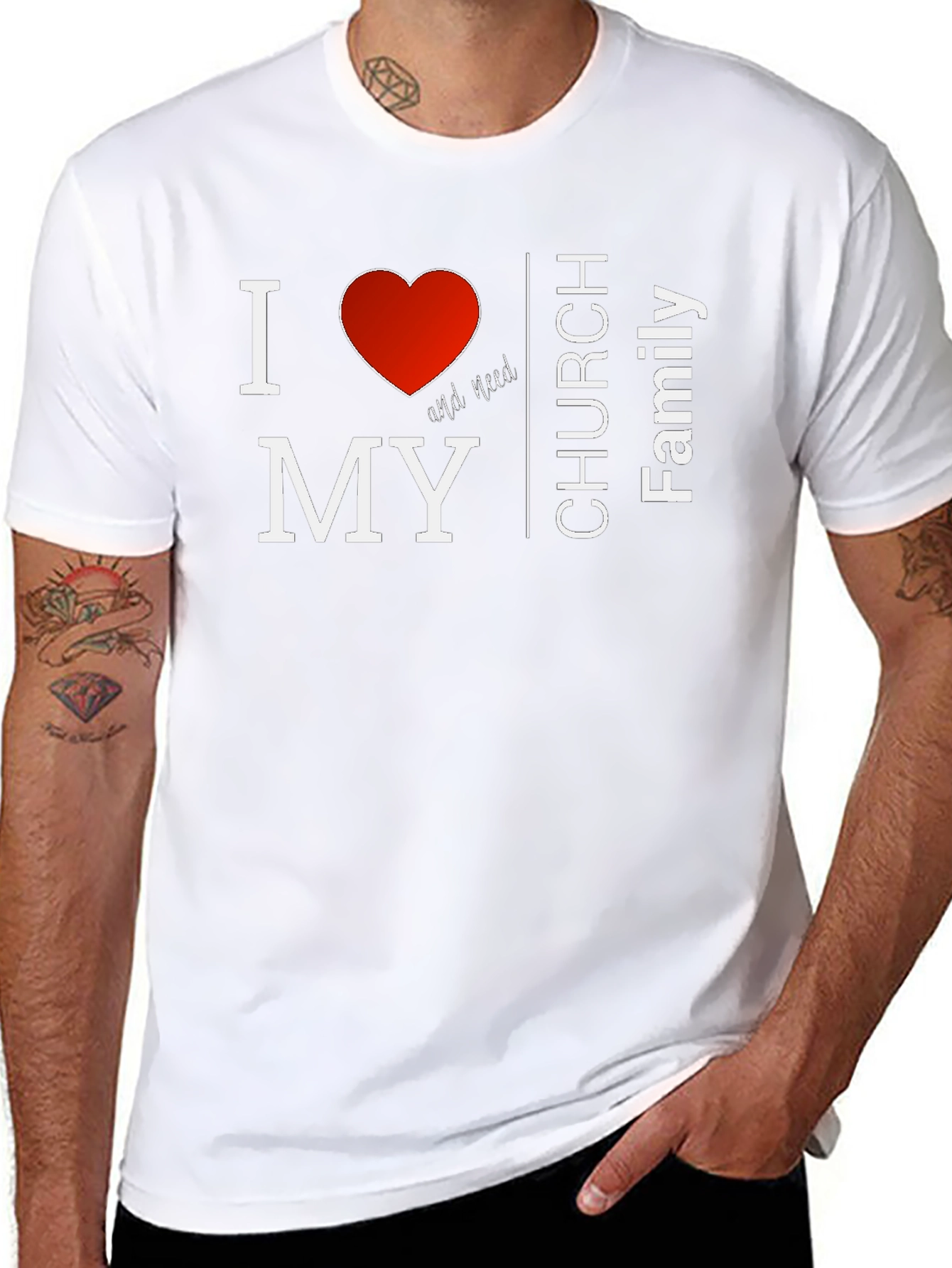I Love My Church Family T-Shirt - Black