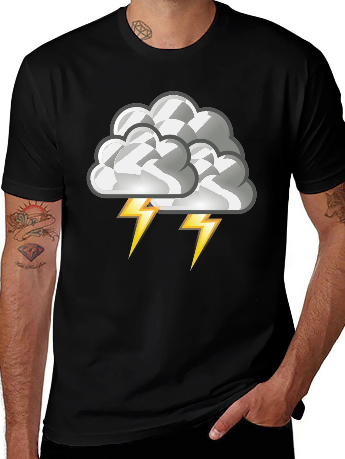 Storm Cloud Graphic Tee - Mens Black T-Shirt
