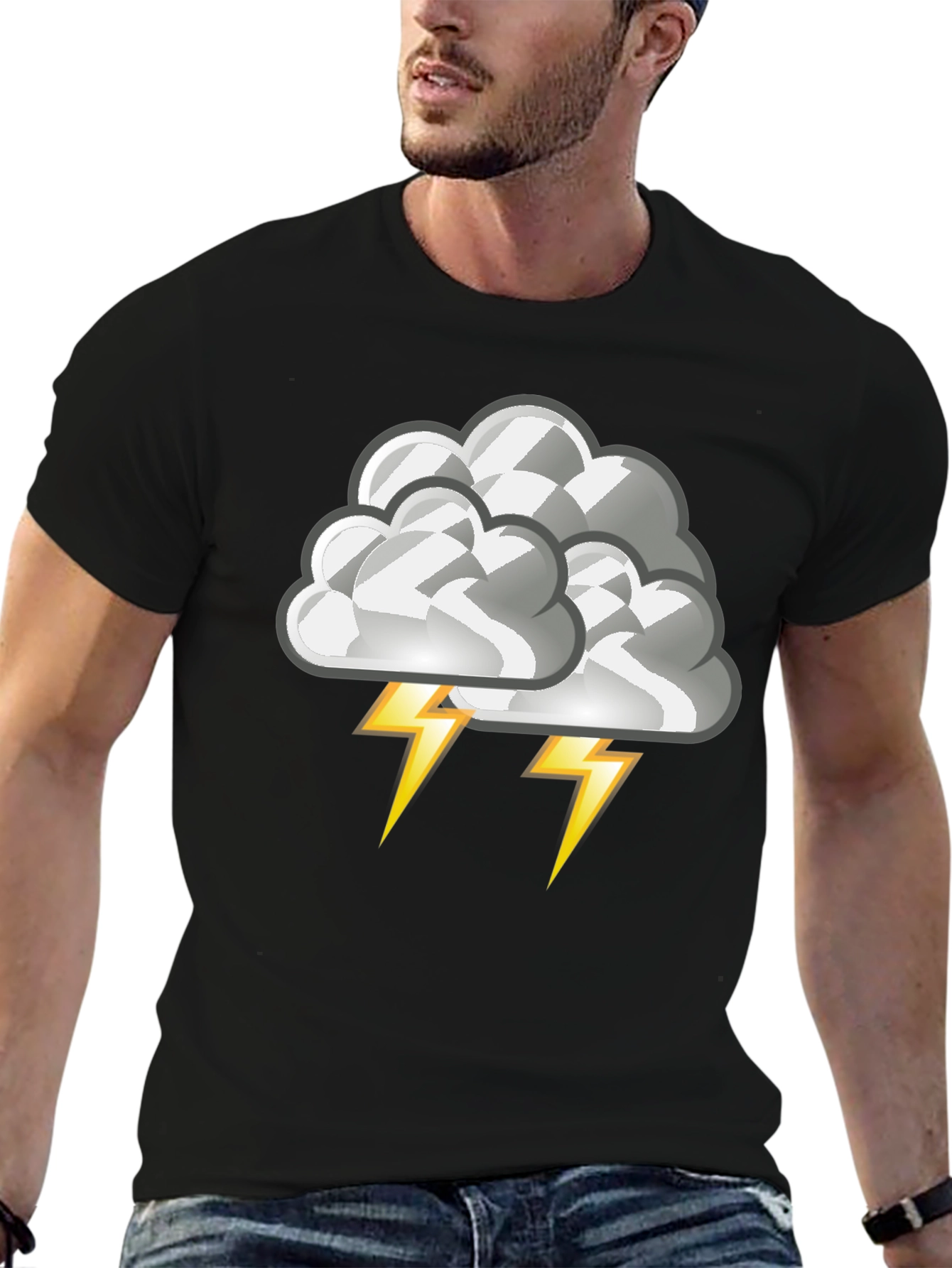 Storm Cloud Graphic Tee - Mens Black T-Shirt