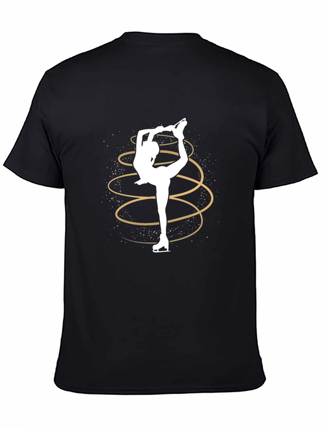 Figure Skater Tee - Black Stylish Graphic Design