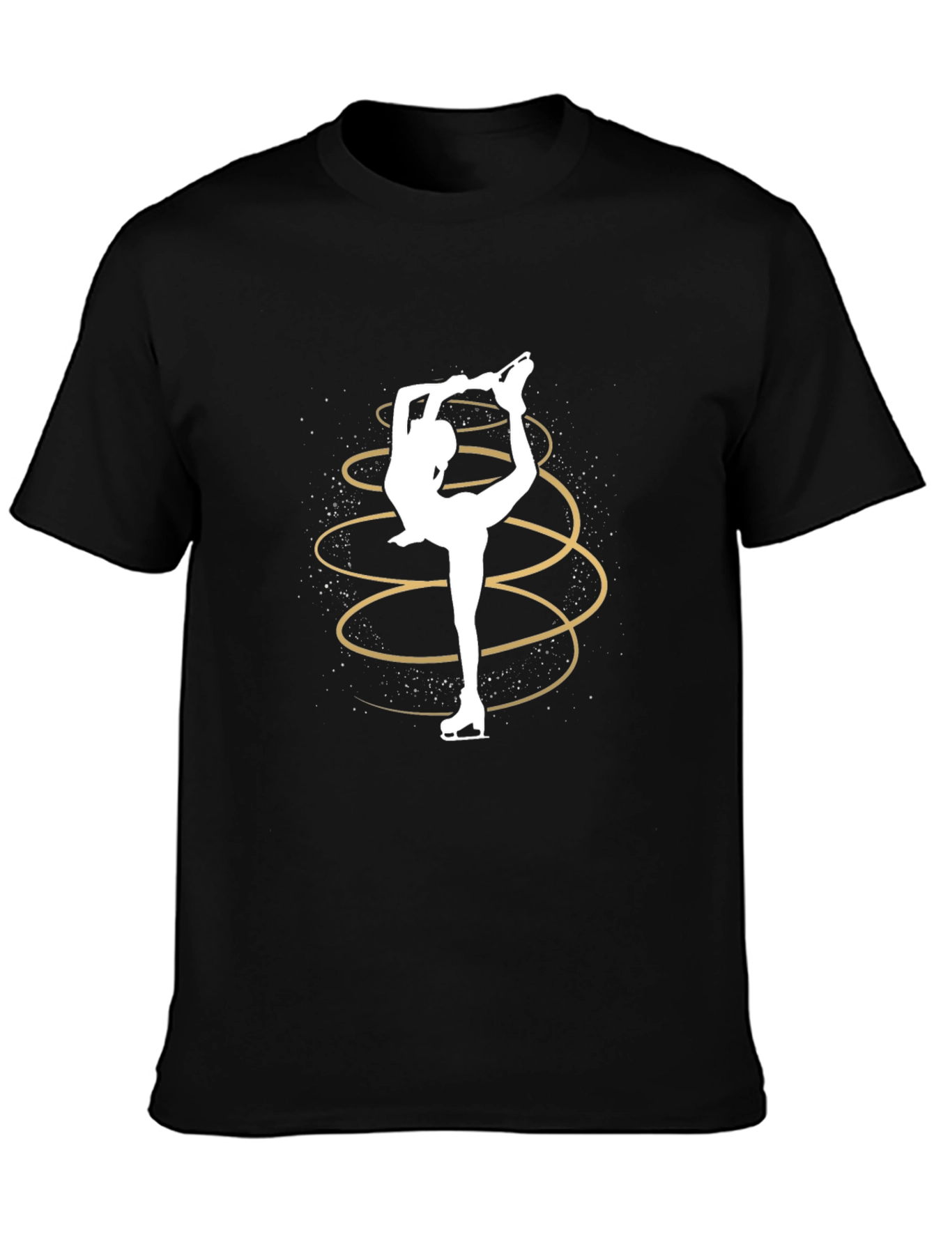 Figure Skater Tee - Black Stylish Graphic Design