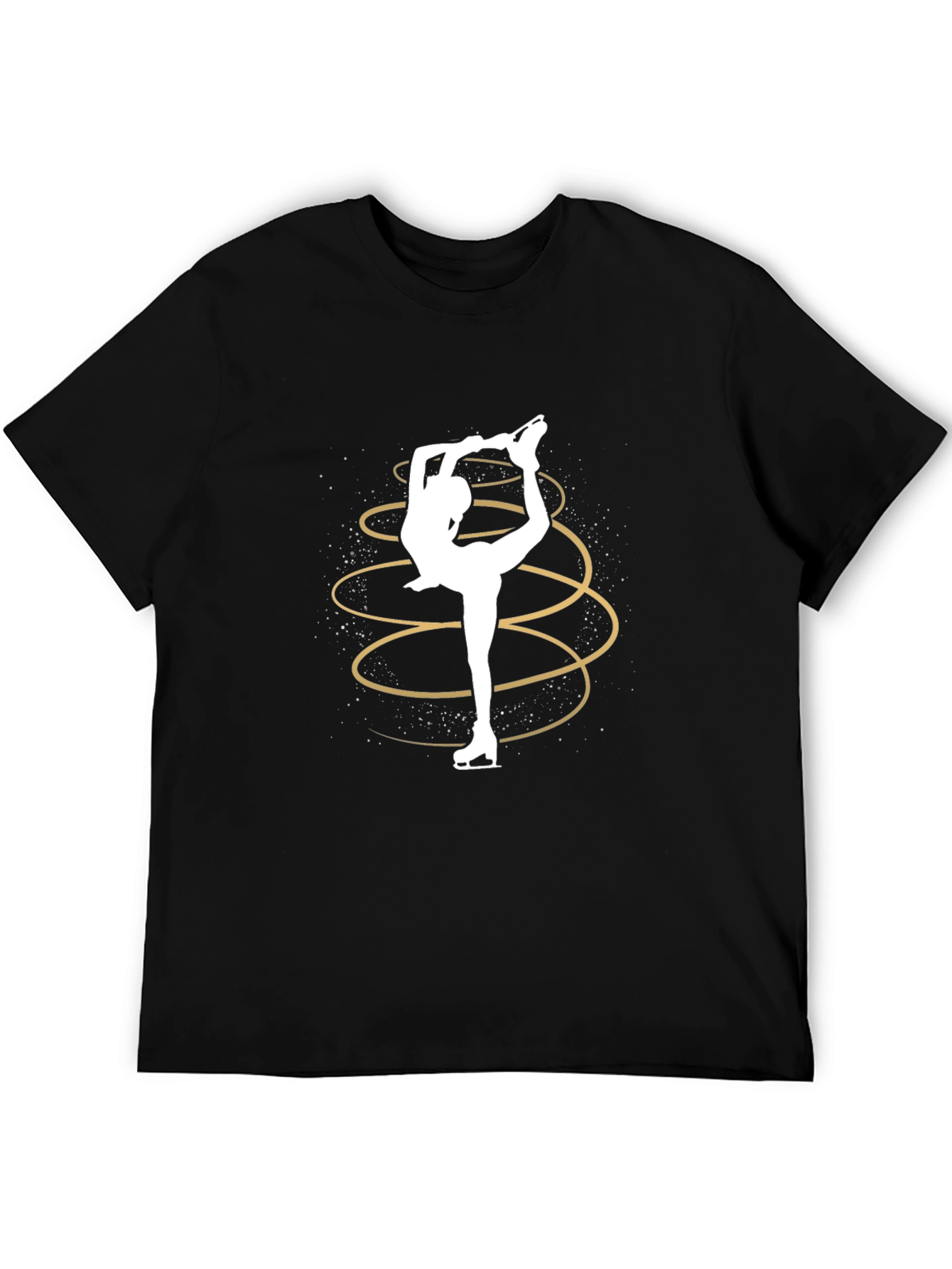 Figure Skater Tee - Black Stylish Graphic Design
