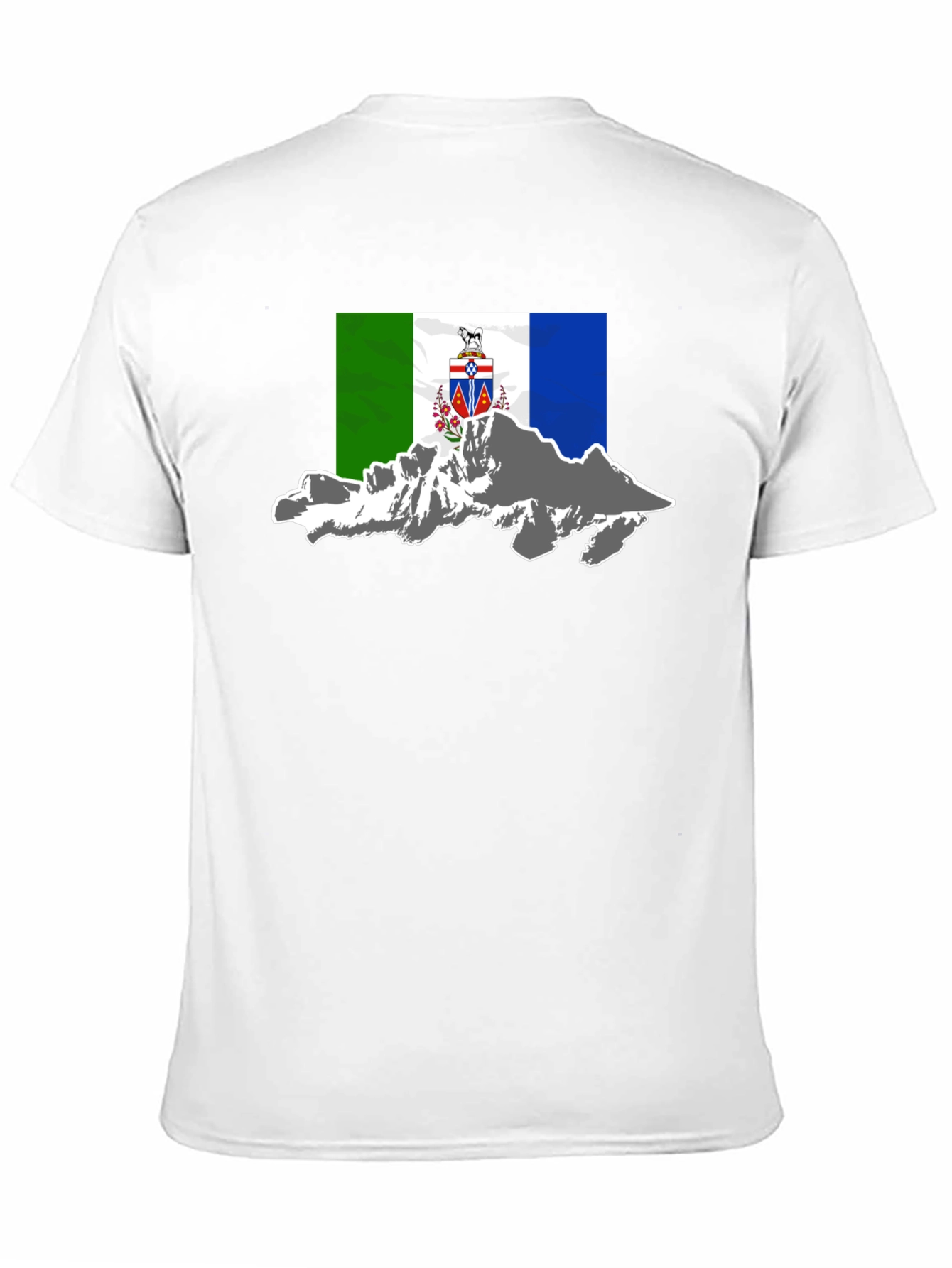 Black T-Shirt with Mountain Flag Graphic