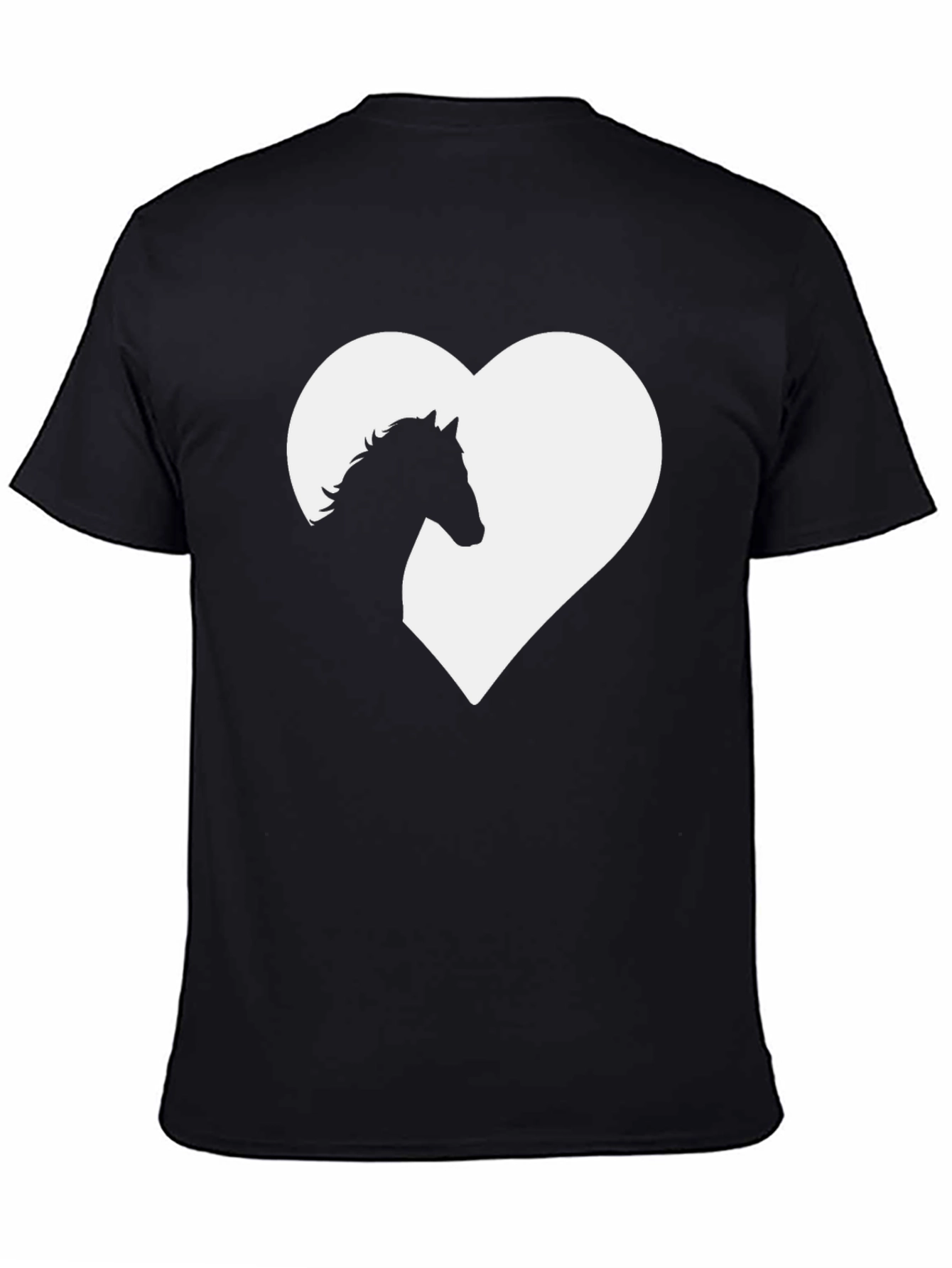 Horse Lover Tee - Heart Silhouette Black T-Shirt