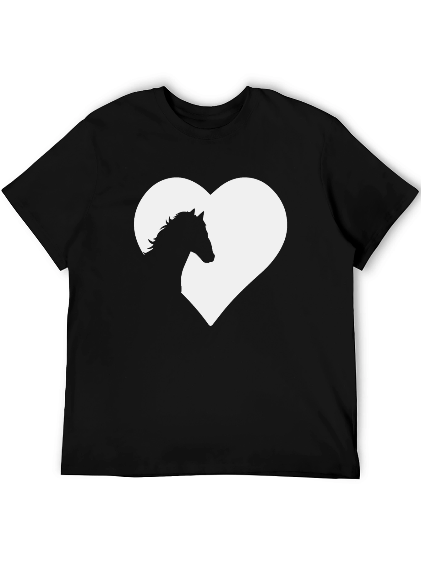 Horse Lover Tee - Heart Silhouette Black T-Shirt