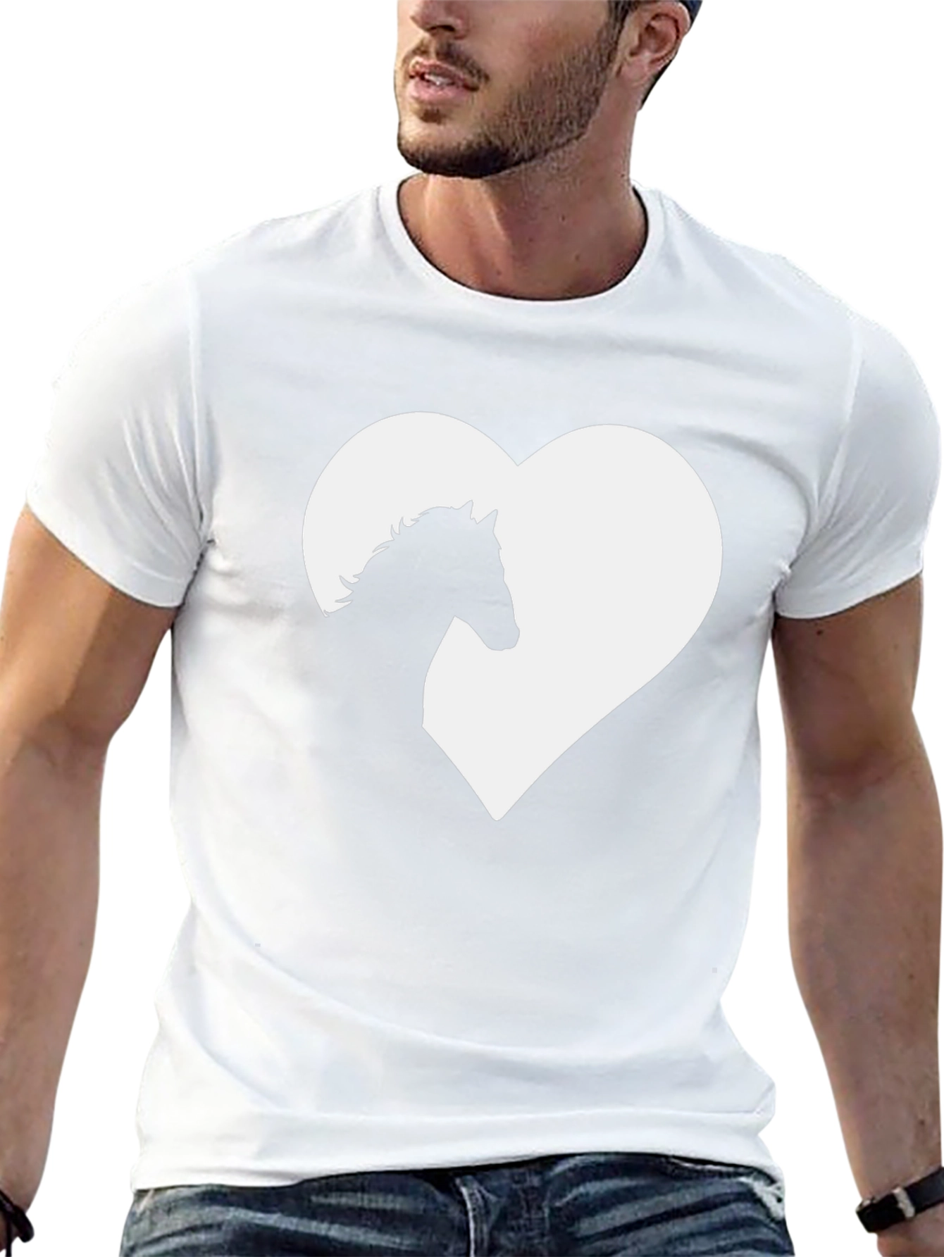 Horse Lover Tee - Heart Silhouette Black T-Shirt