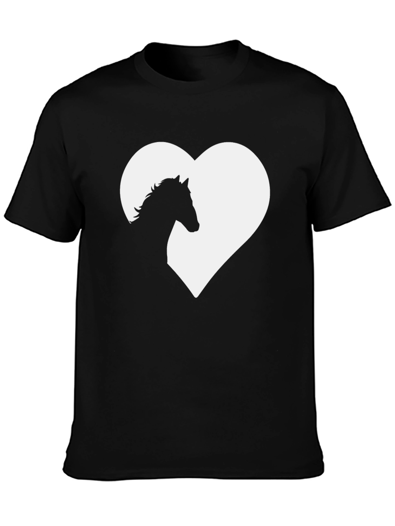 Horse Lover Tee - Heart Silhouette Black T-Shirt