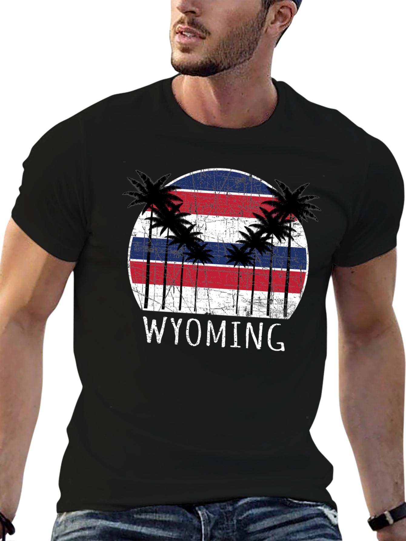 Wyoming Palm Tree Graphic T-Shirt