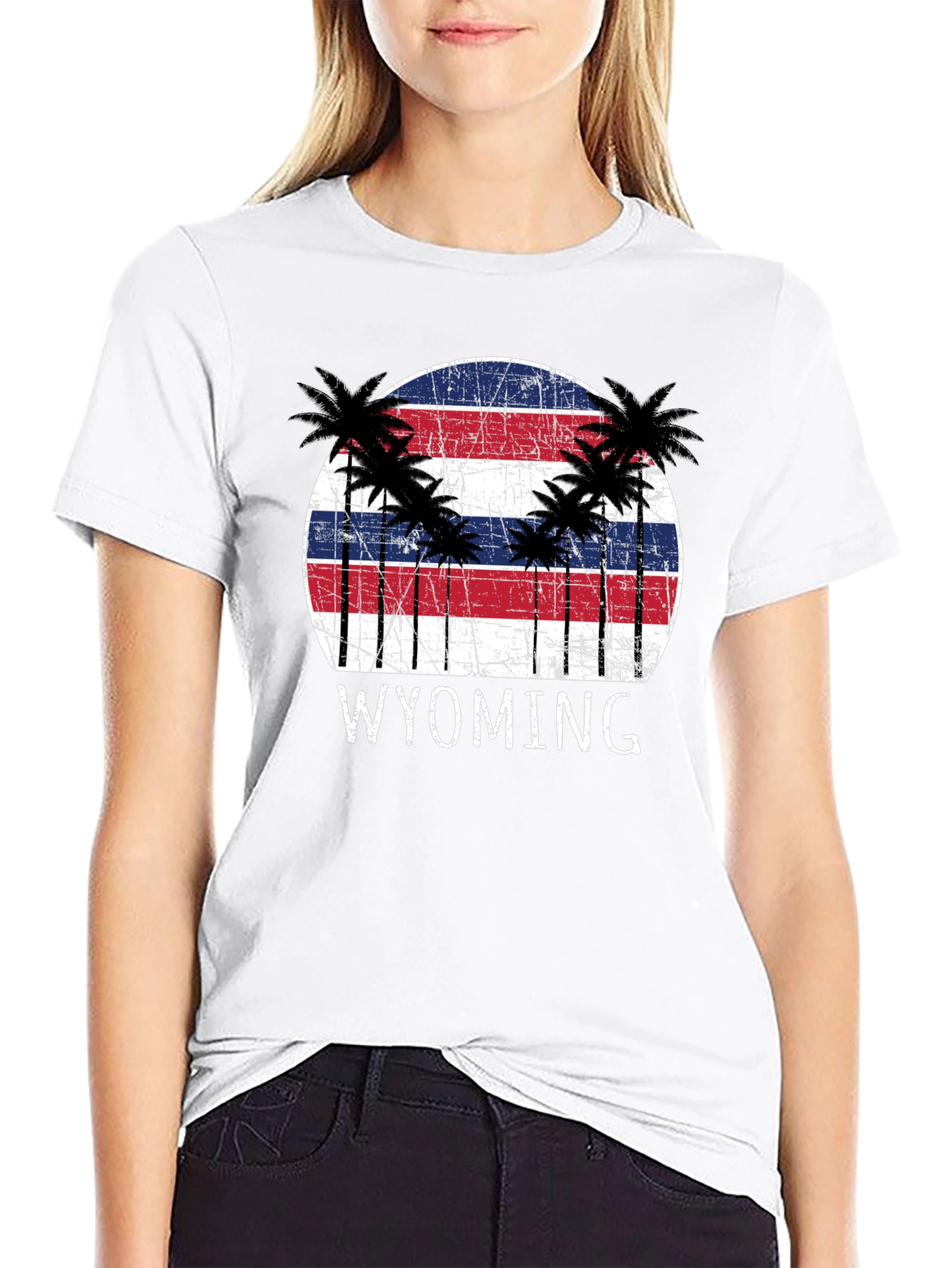Wyoming Palm Tree Graphic T-Shirt