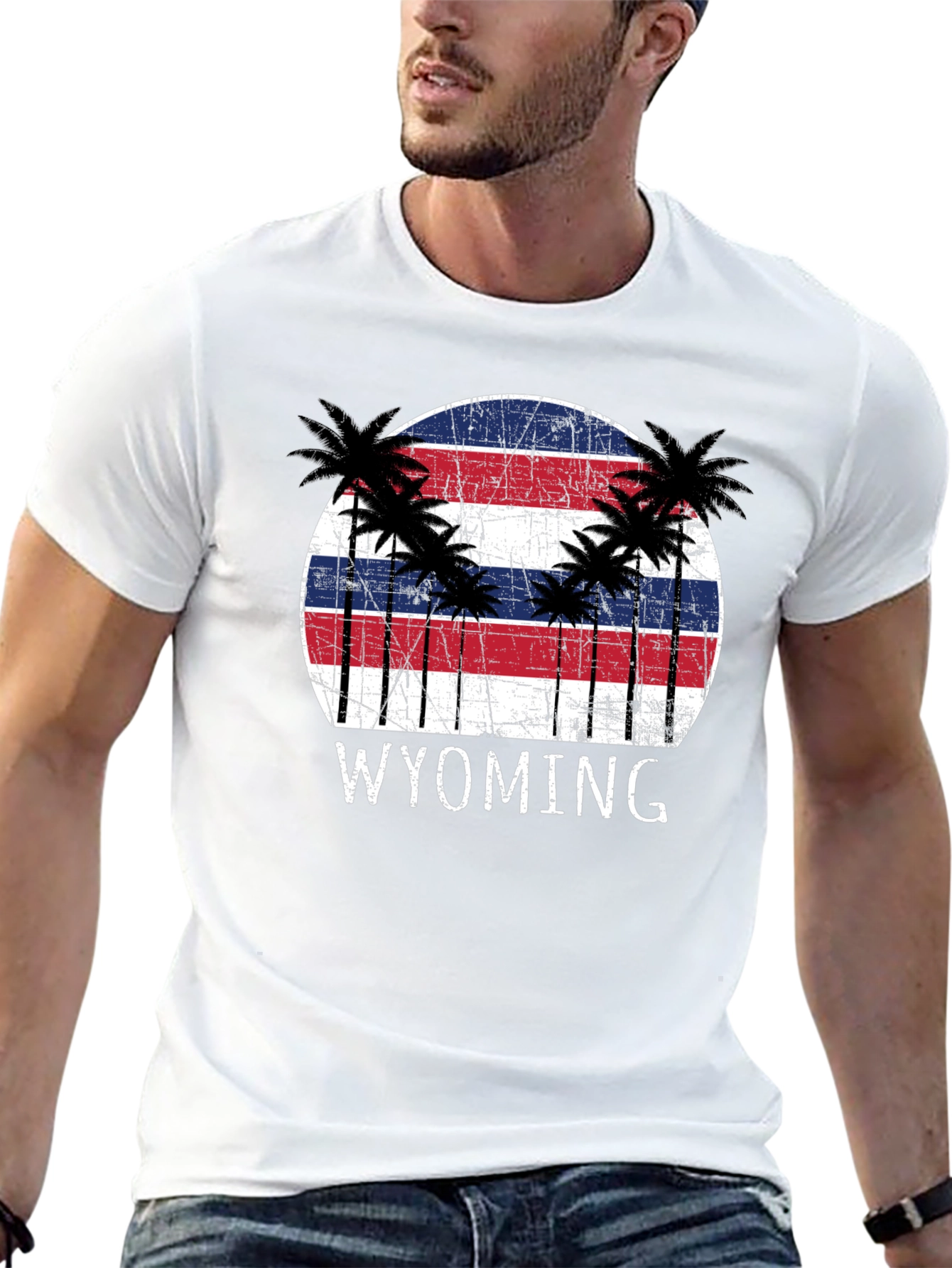 Wyoming Palm Tree Graphic T-Shirt