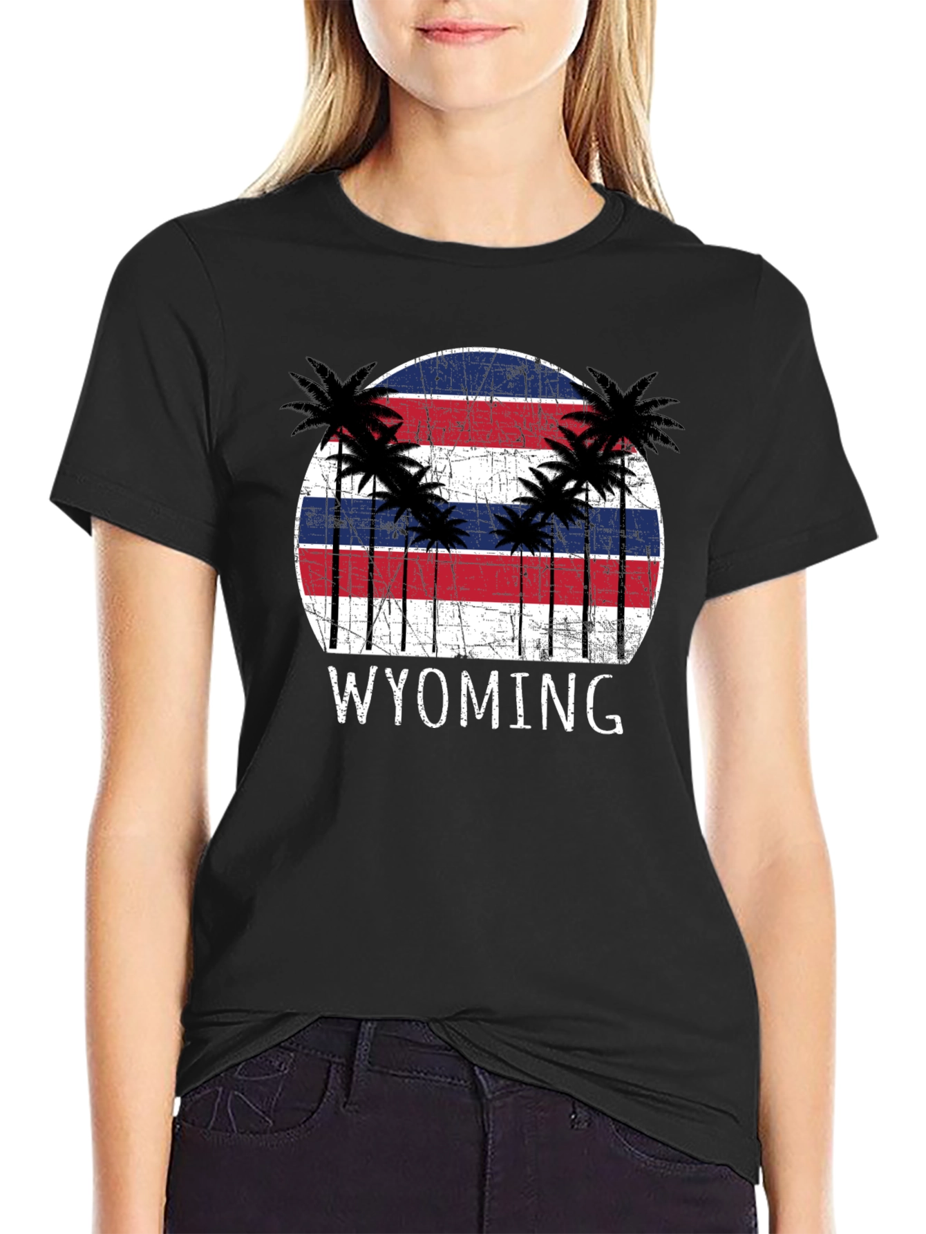 Wyoming Palm Tree Graphic T-Shirt