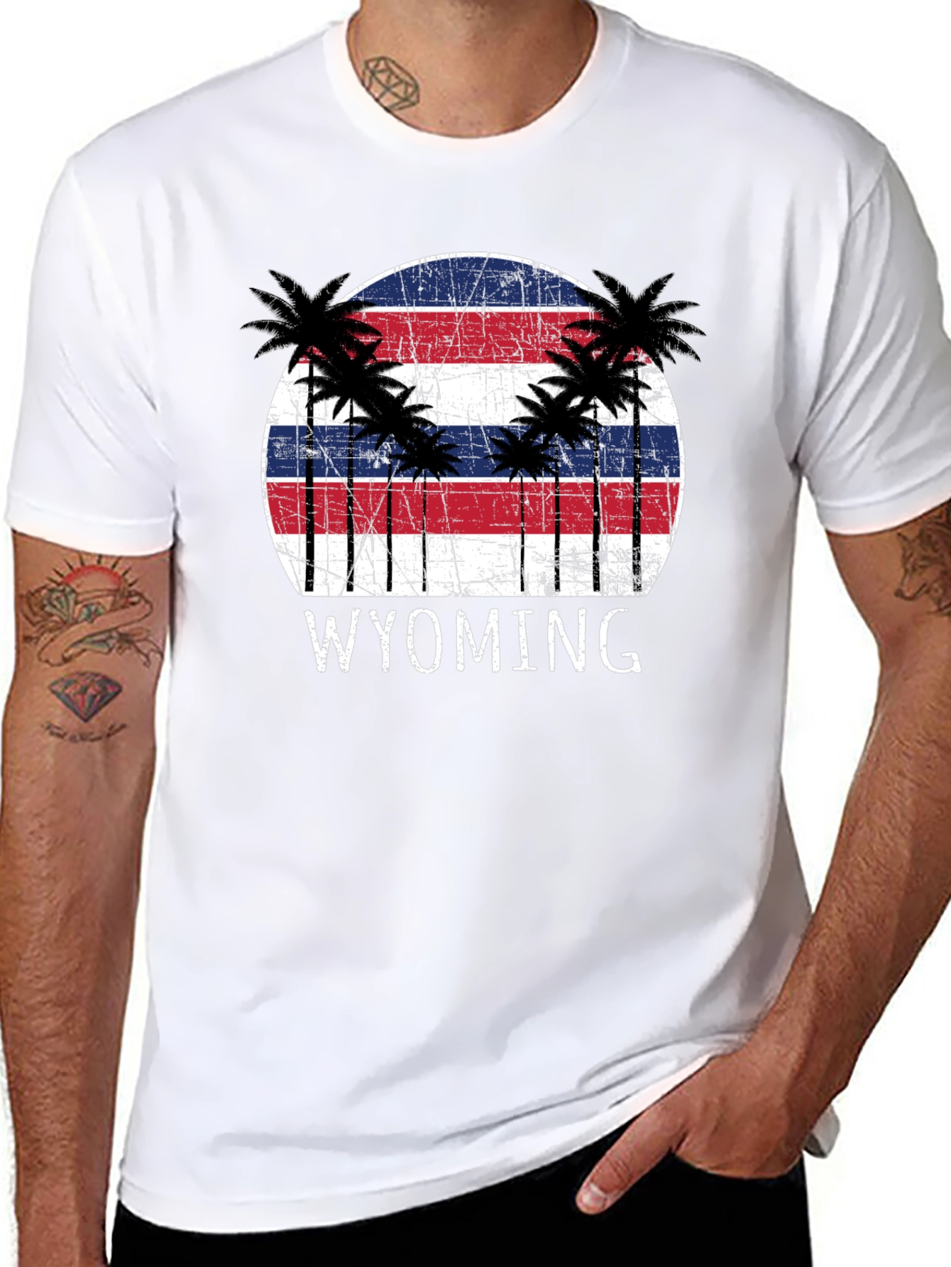 Wyoming Palm Tree Graphic T-Shirt
