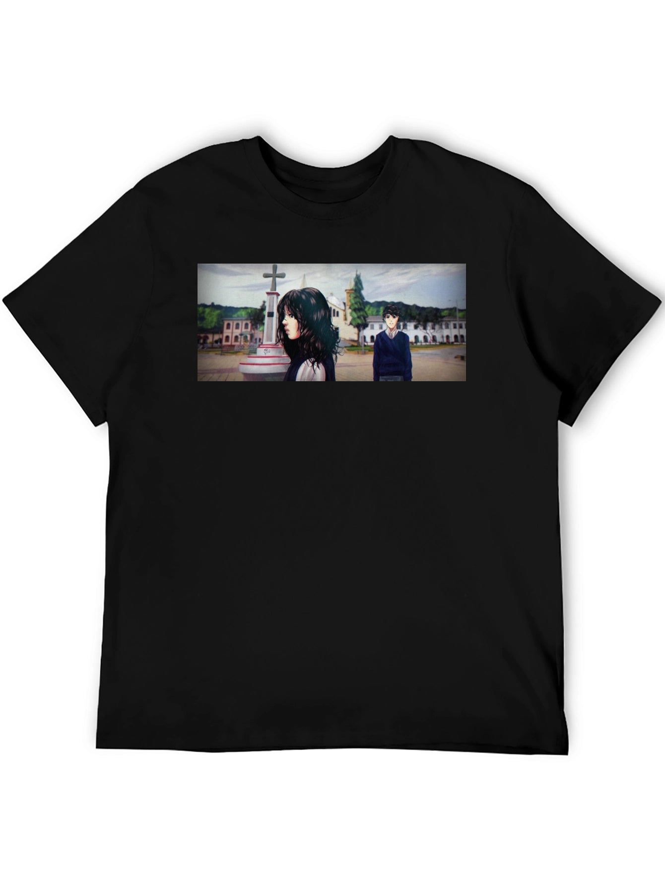 Anime Scene Graphic Black T-Shirt