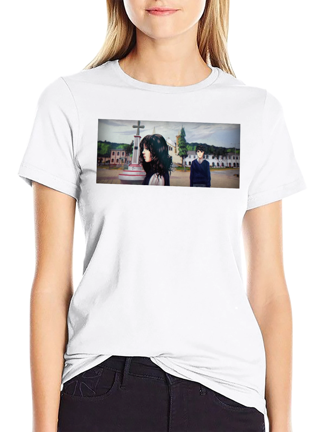 Anime Scene Graphic Black T-Shirt