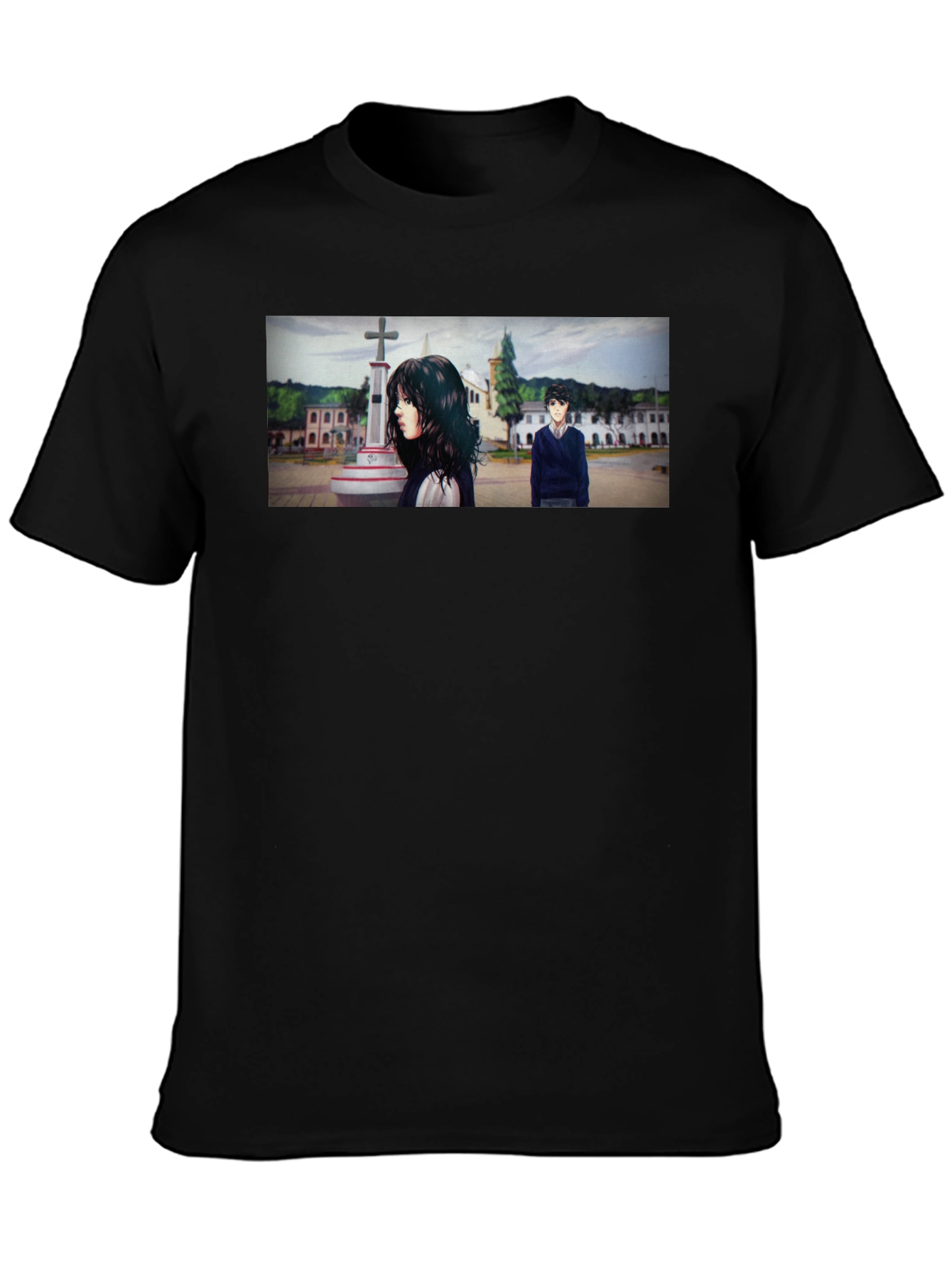 Anime Scene Graphic Black T-Shirt