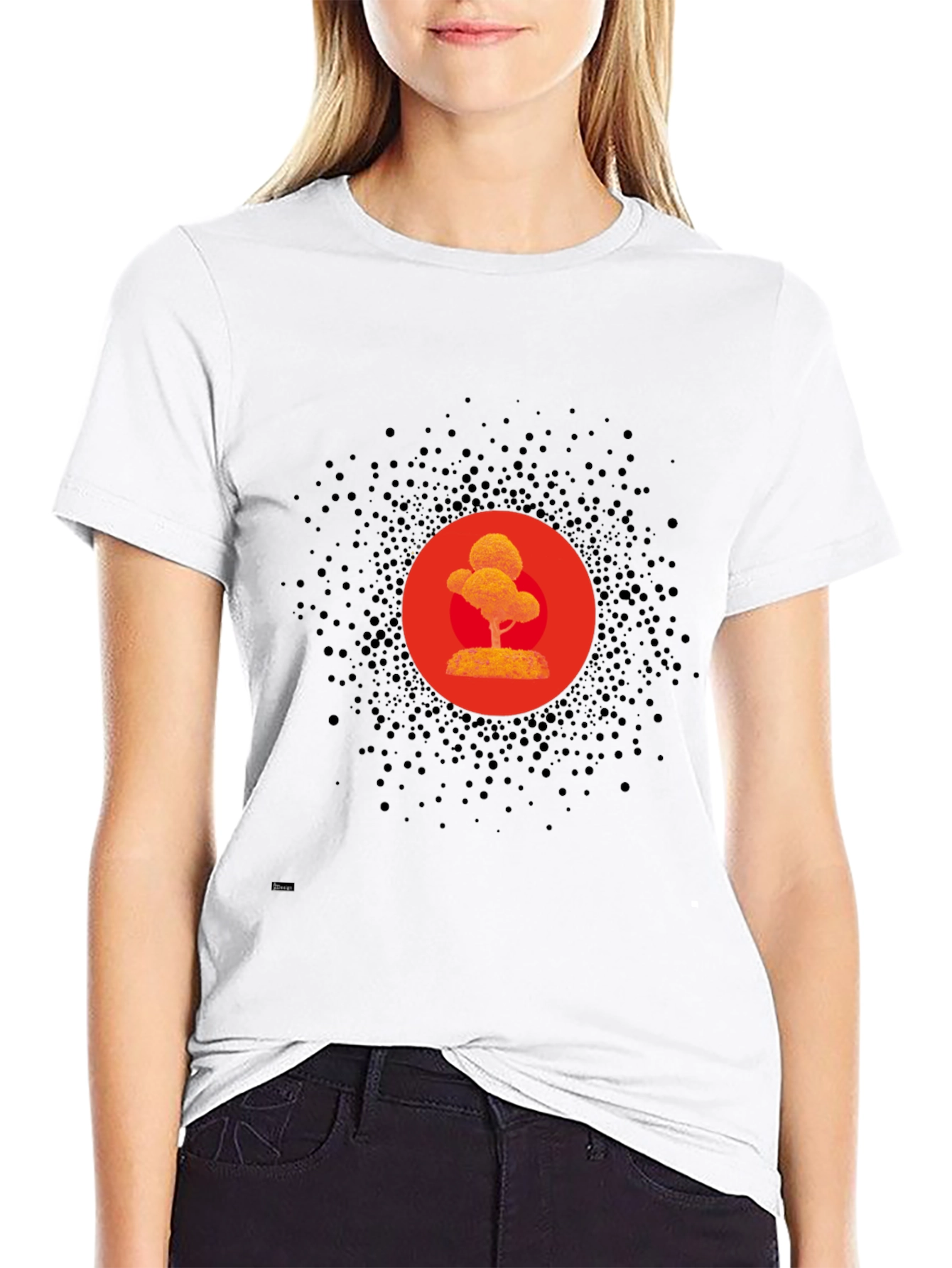 Modern Zen Tree Graphic Black T-Shirt
