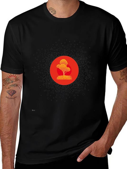 Modern Zen Tree Graphic Black T-Shirt