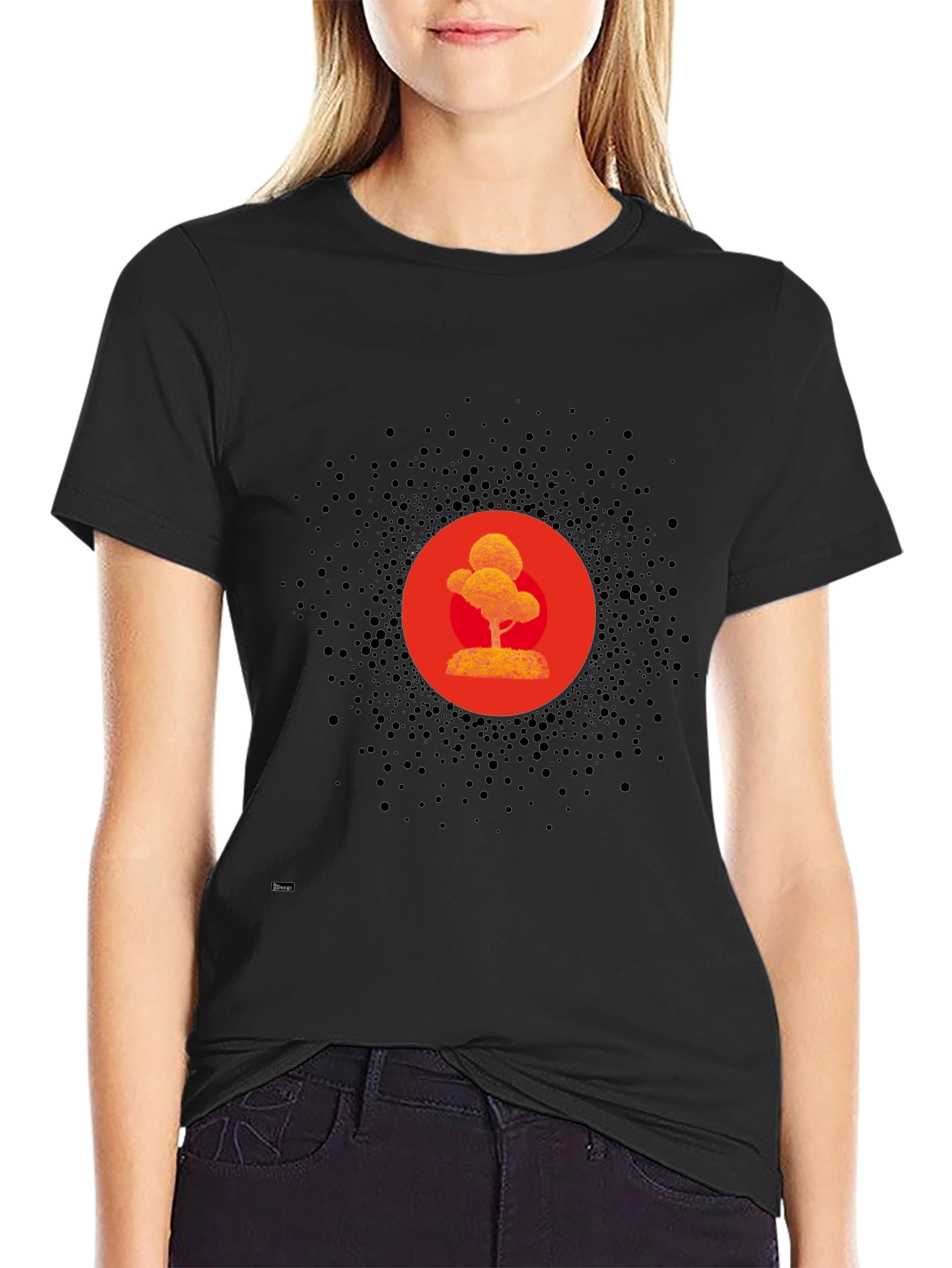 Modern Zen Tree Graphic Black T-Shirt
