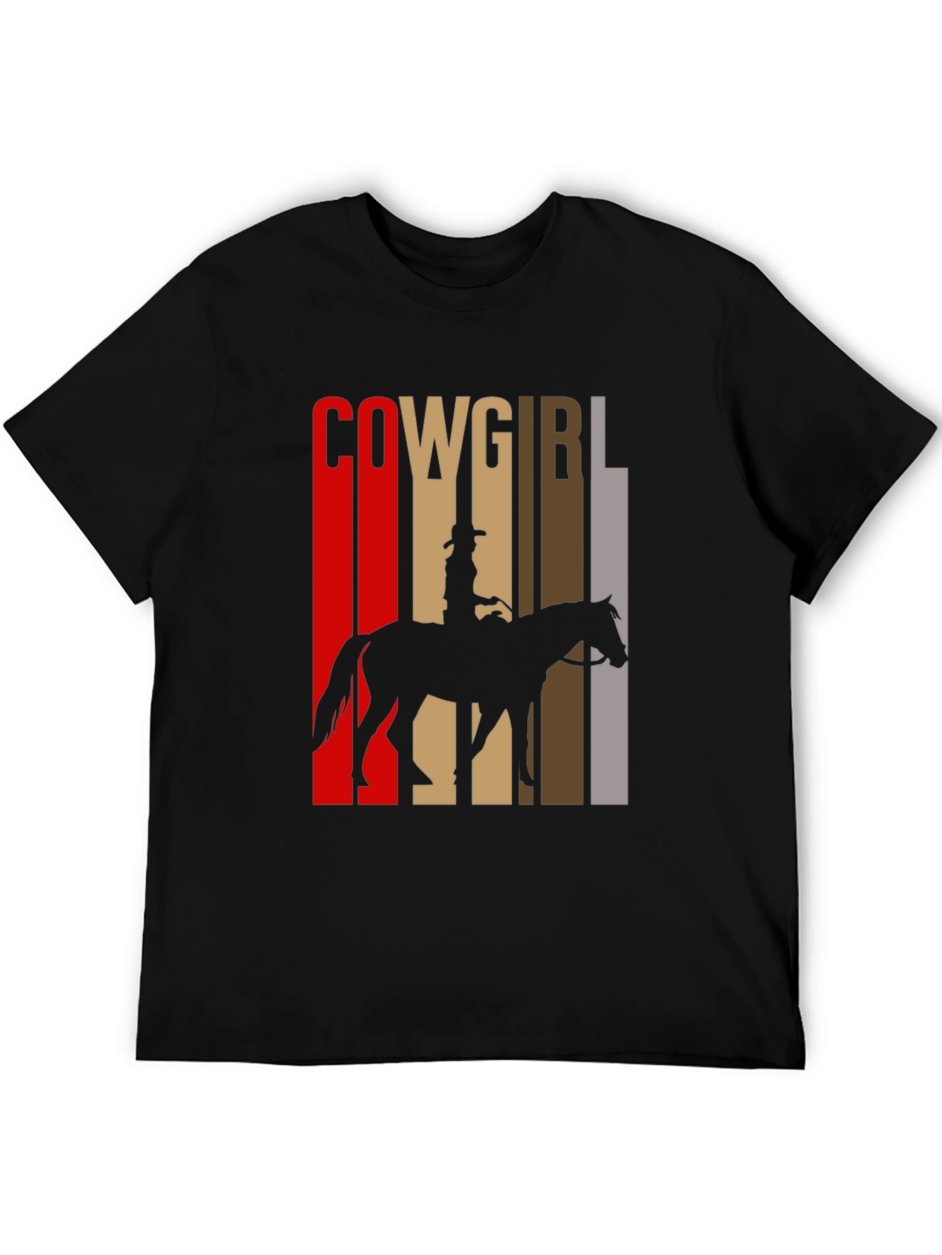 Cowgirl Silhouette Graphic Tee - Western Style T-Shirt