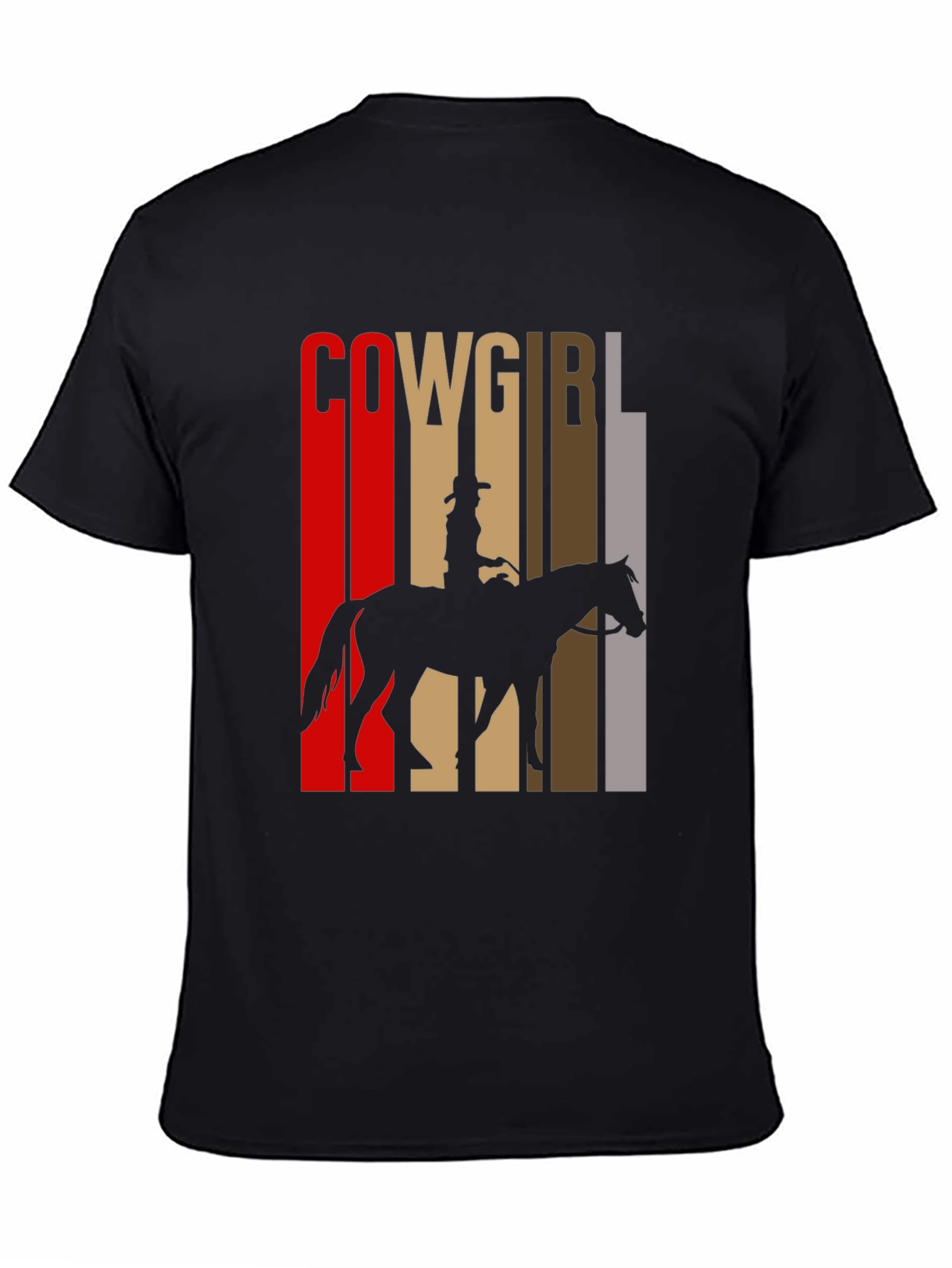 Cowgirl Silhouette Graphic Tee - Western Style T-Shirt