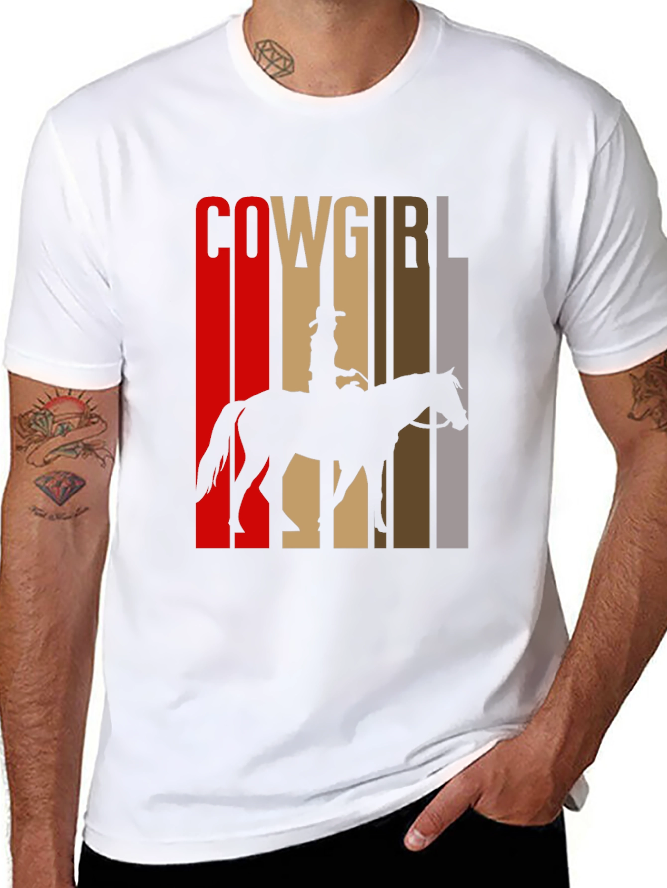 Cowgirl Silhouette Graphic Tee - Western Style T-Shirt