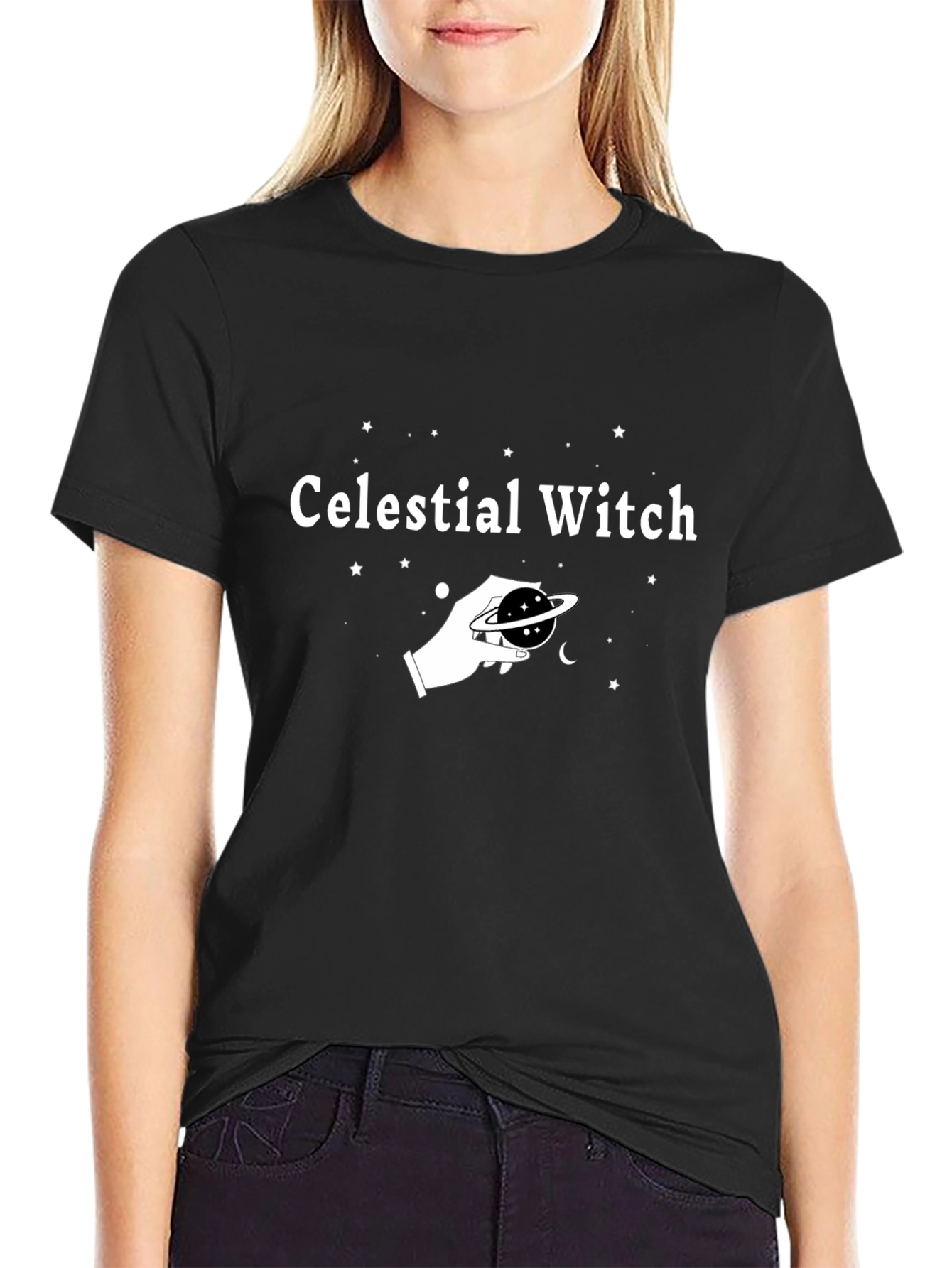 Celestial Witch Graphic T-Shirt - Unisex Cotton Tee
