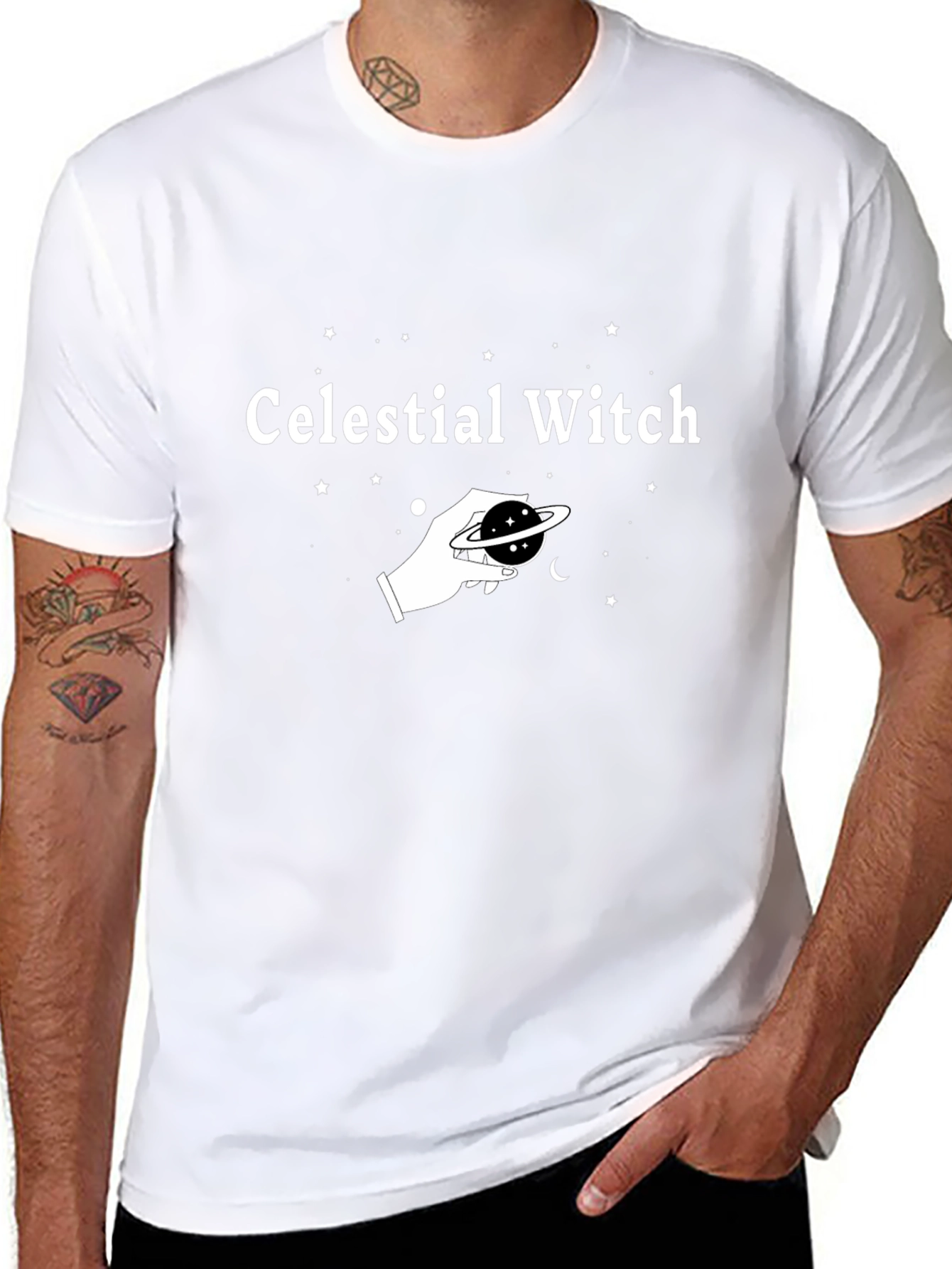 Celestial Witch Graphic T-Shirt - Unisex Cotton Tee