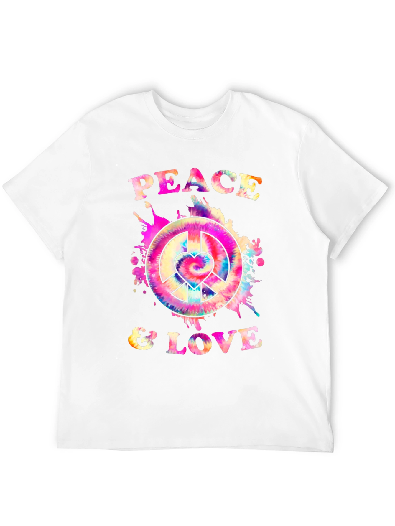 Peace & Love Tie Dye Graphic T-Shirt